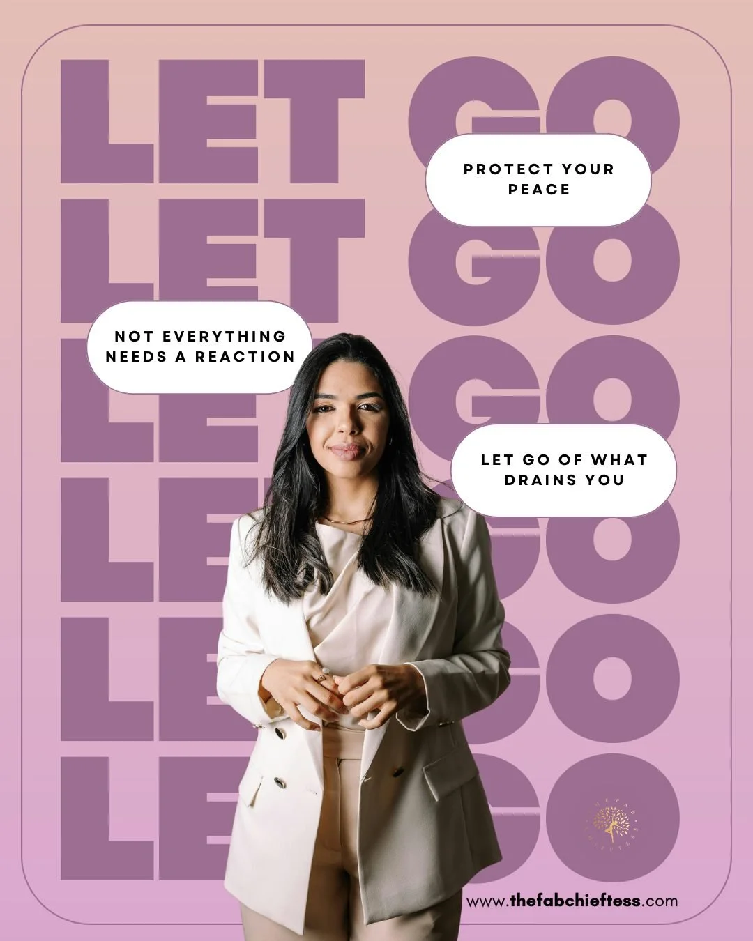 Not everything deserves your reaction.
Protecting your peace means releasing what drains you, setting boundaries, and choosing calm over chaos.

Let go of what no longer aligns with the woman you&rsquo;re becoming. Peace is power and you are allowed 