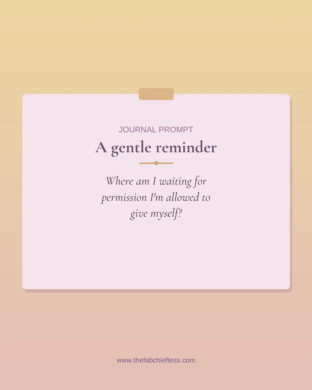 Journaling prompt for today 🤍⁠
⁠
&ldquo;Where in my life am I waiting for permission that I'm allowed to give myself?&rdquo;⁠
⁠
Sit with it. No perfect answer required, just an honest one. Drop a 🤎 in the comments if you're doing the work today.⁠
⁠