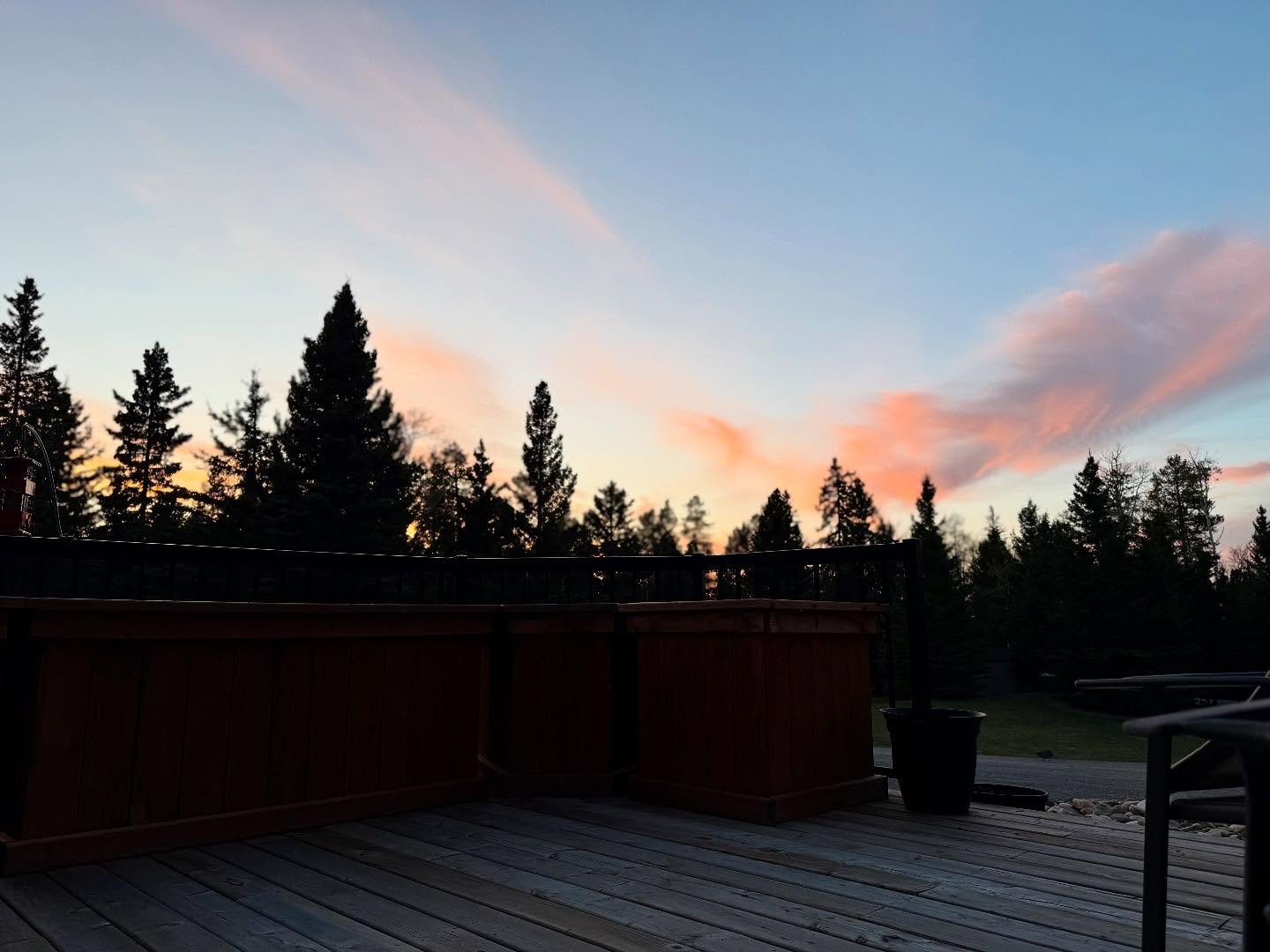 The view from the deck during evening meditation. So peaceful and perfect. The geese were honking with the mute engaged, the dogs were off exploring, the Guinea&rsquo;s were cooing softly and no mosquitoes&hellip; yet. The perfect evening 💗💗💗#medi