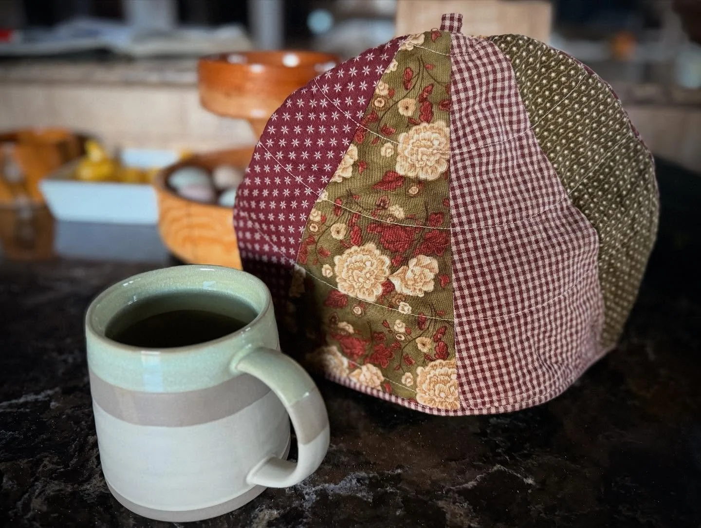 It&rsquo;s officially fall when the quilted tea cozy once again appears. It certainly makes my herbal tea feel cozier🩷☕️ What is a sure-fire sign that fall is in effect in your home?