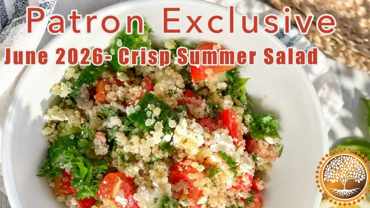 PATRON EXCLUSIVE-  Link in Bio&hellip;This Crisp Summer Quinoa Salad is my current favorite around the kitchen. It&rsquo;s a beautiful balance of textures&mdash;nutty cooked quinoa, the crunch of chopped cucumbers and sweet bell peppers, a bite of gr