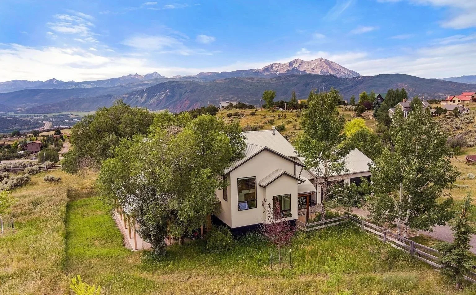 Sparling property in the curvetted community of Missouri Heights between Basalt and Carbondale, Colorado overlooking Mt. Sopris