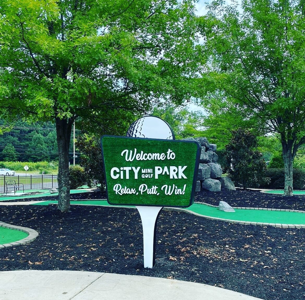 Perfect Day to get outdoors! &lsquo;Relax Putt Win&rsquo; at City Park Mini Golf. ⛳️ Open noon - 9 pm Saturday and 1 - 6 pm tomorrow. 😄