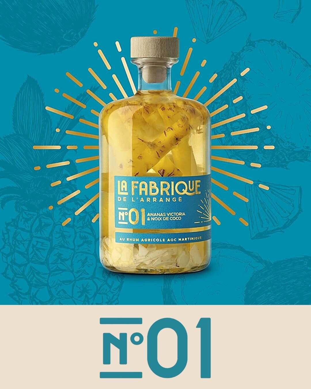 La Fabrique de l'Arrangé - Rhum arrangé - Coffret 3 x 20cl - Ananas /  Passion / Mangue - 60cl - 32°