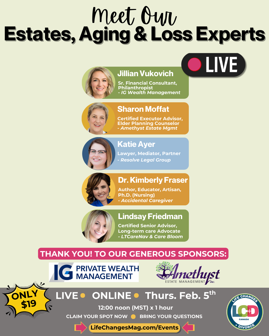 Estates, Aging &amp; Loss Panel