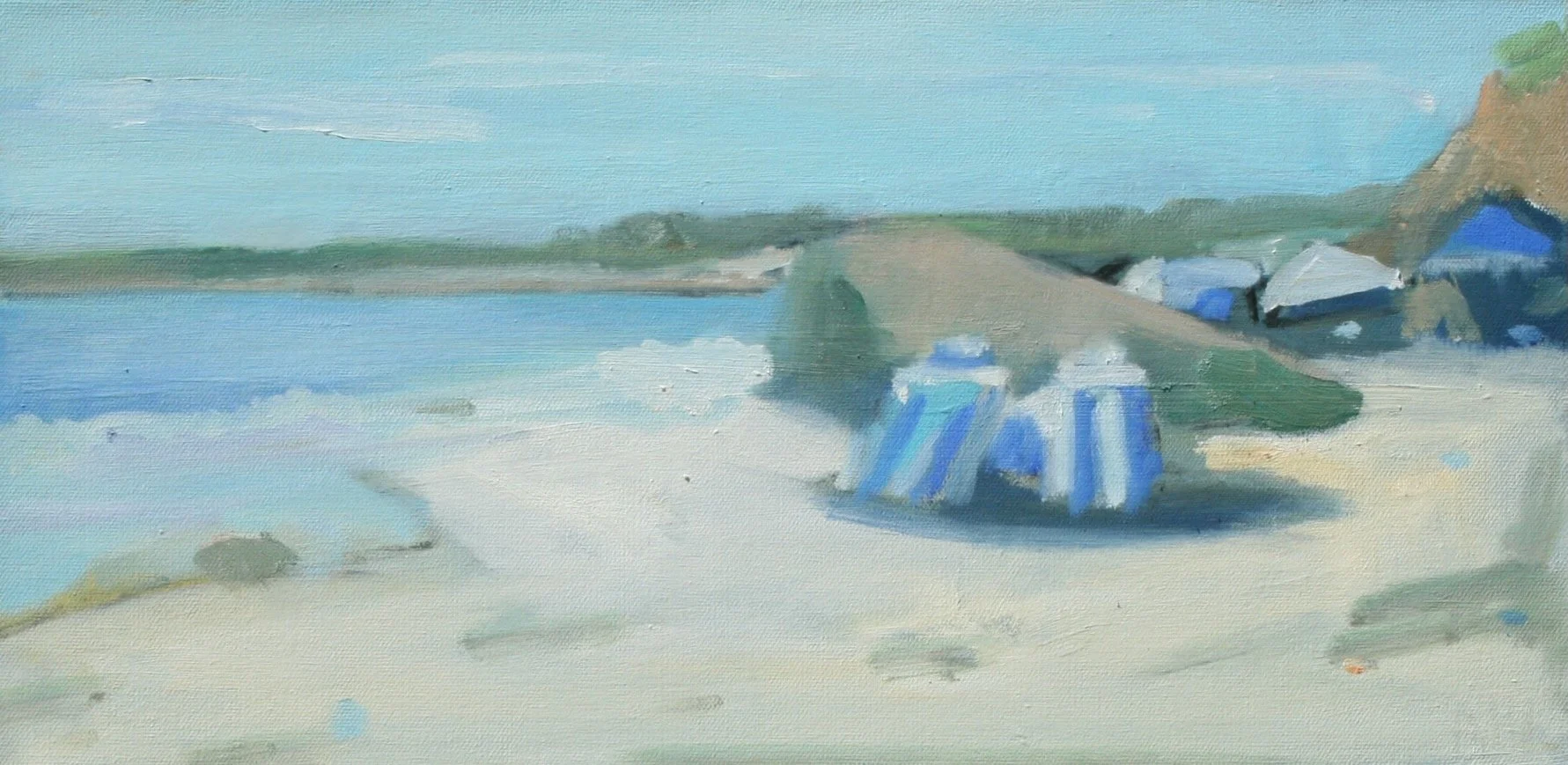 A Day at the Beach  (10in x 20 in framed) *available at Threadneedle Gallery, Newburyport, MA