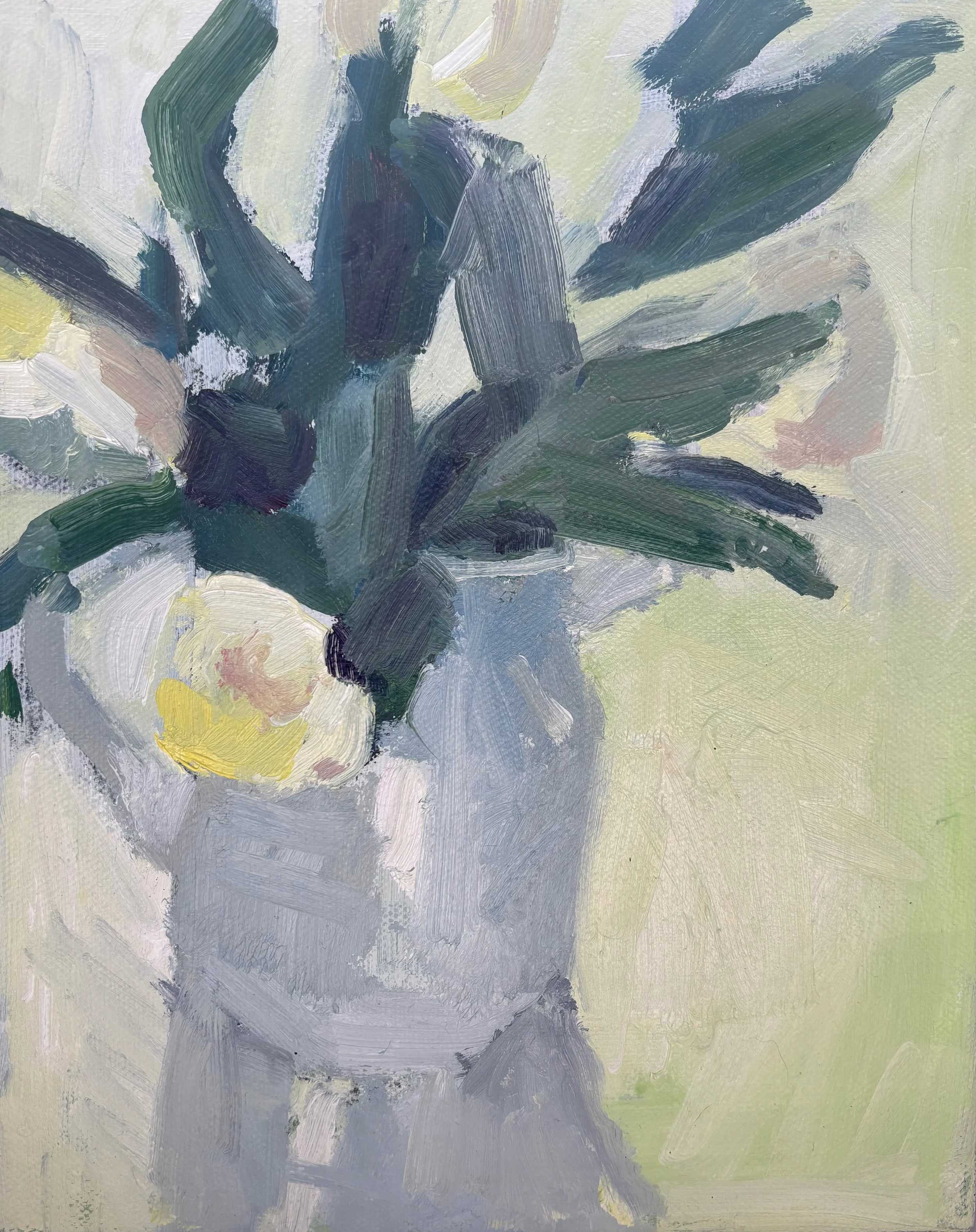 Foxtrot Tulips #3 (2026, oil on canvas, 8x10) 

*available at The Willard Gallery, South Portland, ME