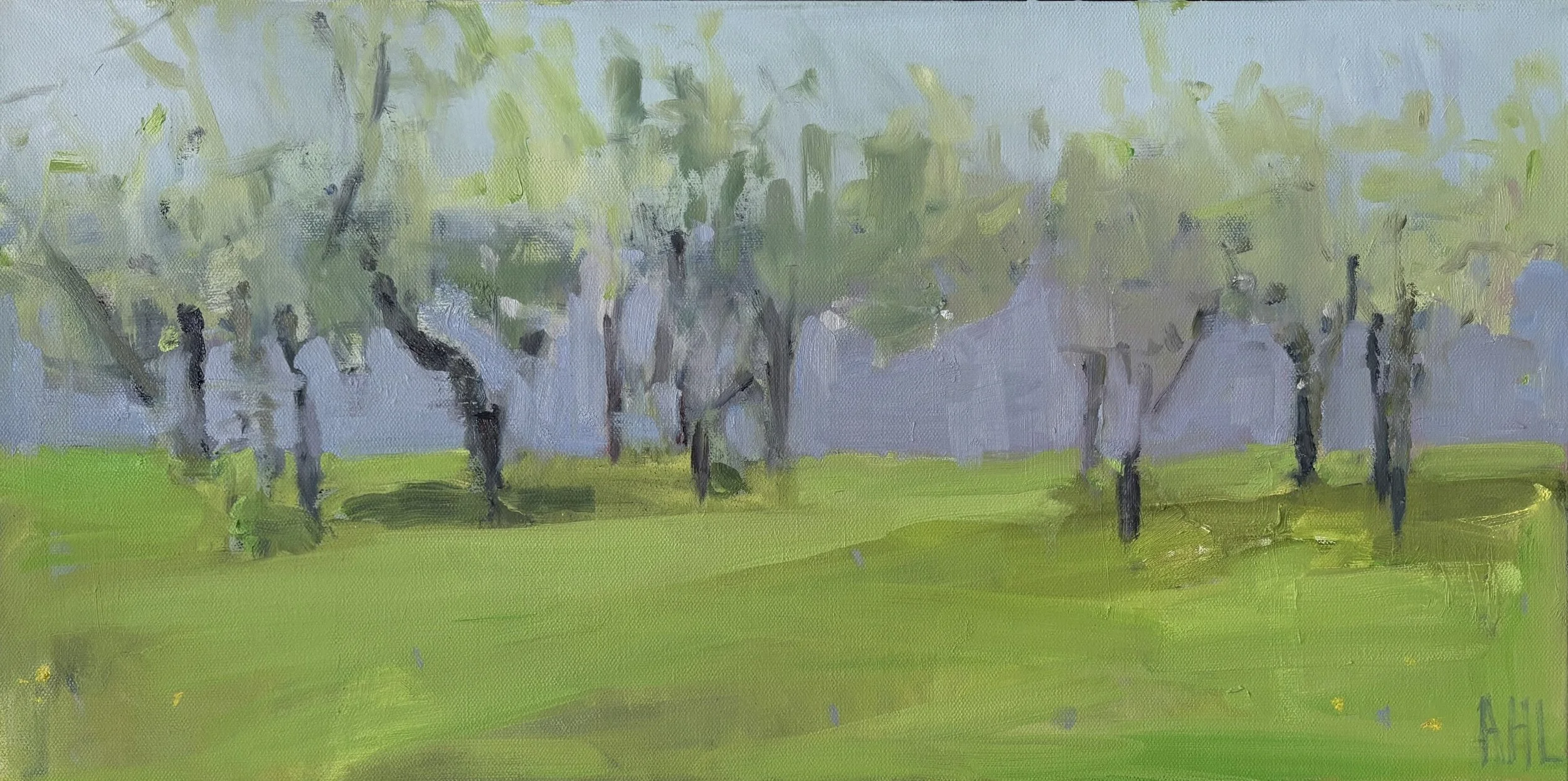 Apple Trees in Spring (o/c 12 in x 24 in) *available at Findings Gallery, Lynchburg, VA