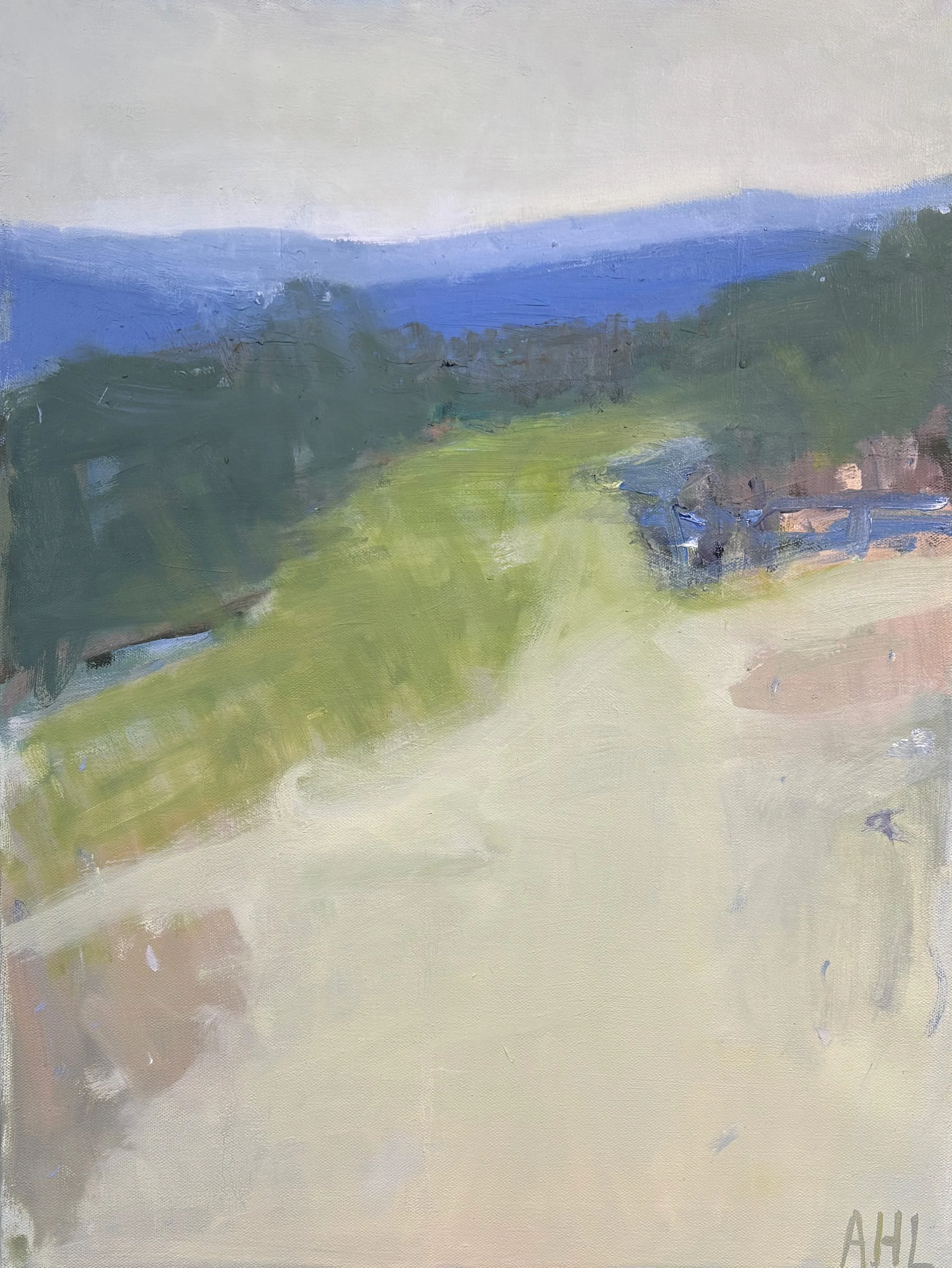 "Meadows End" (2025, oil on canvas, 18 in x 24 in framed) *available at Finding Art Gallery, Lynchburg, VA