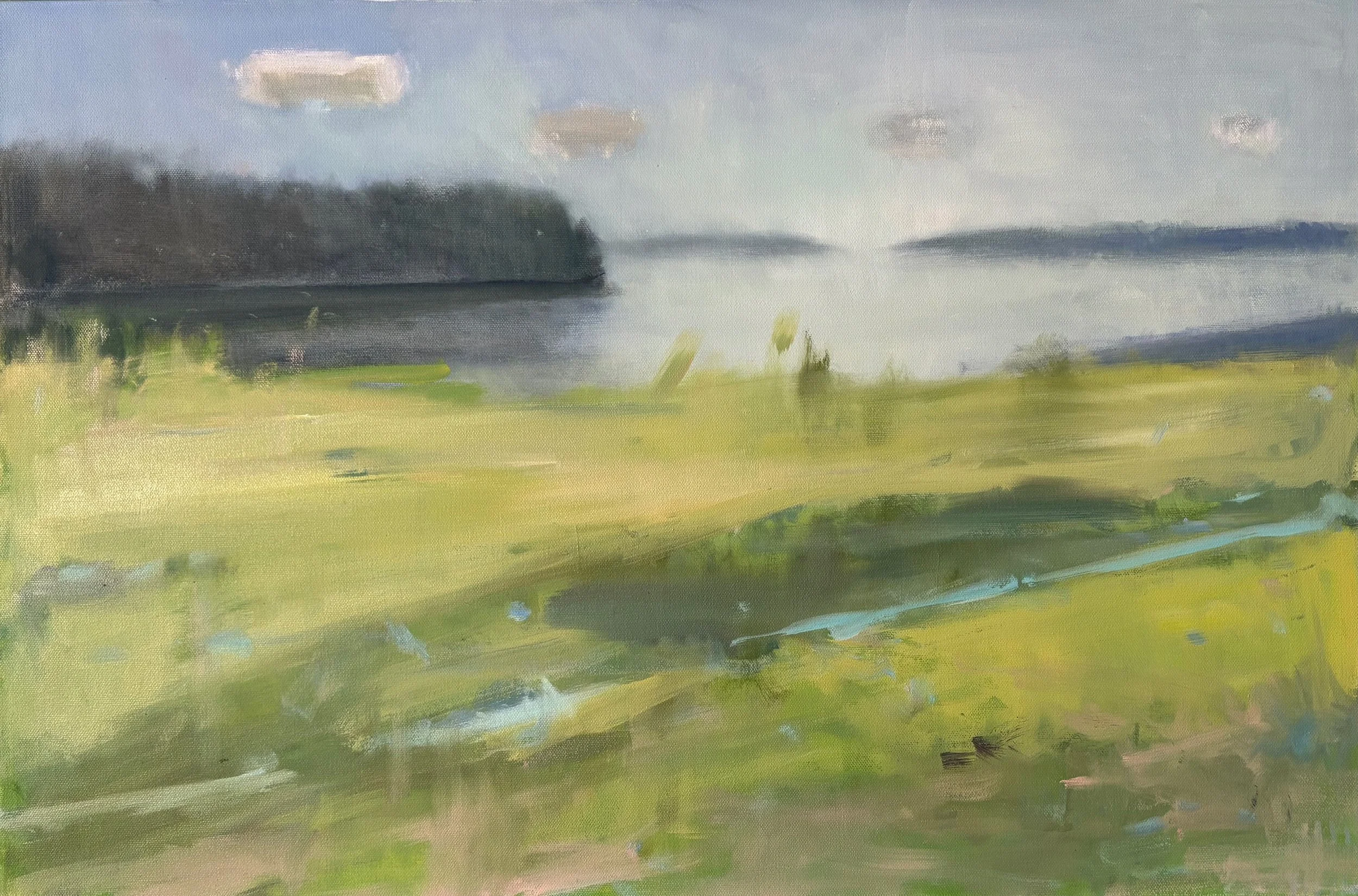 "To the Sea" (2026, oil on canvas, 20" x 30")