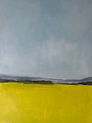 The Valley Over II (2025, oil on canvas, 18 in x 18 in)