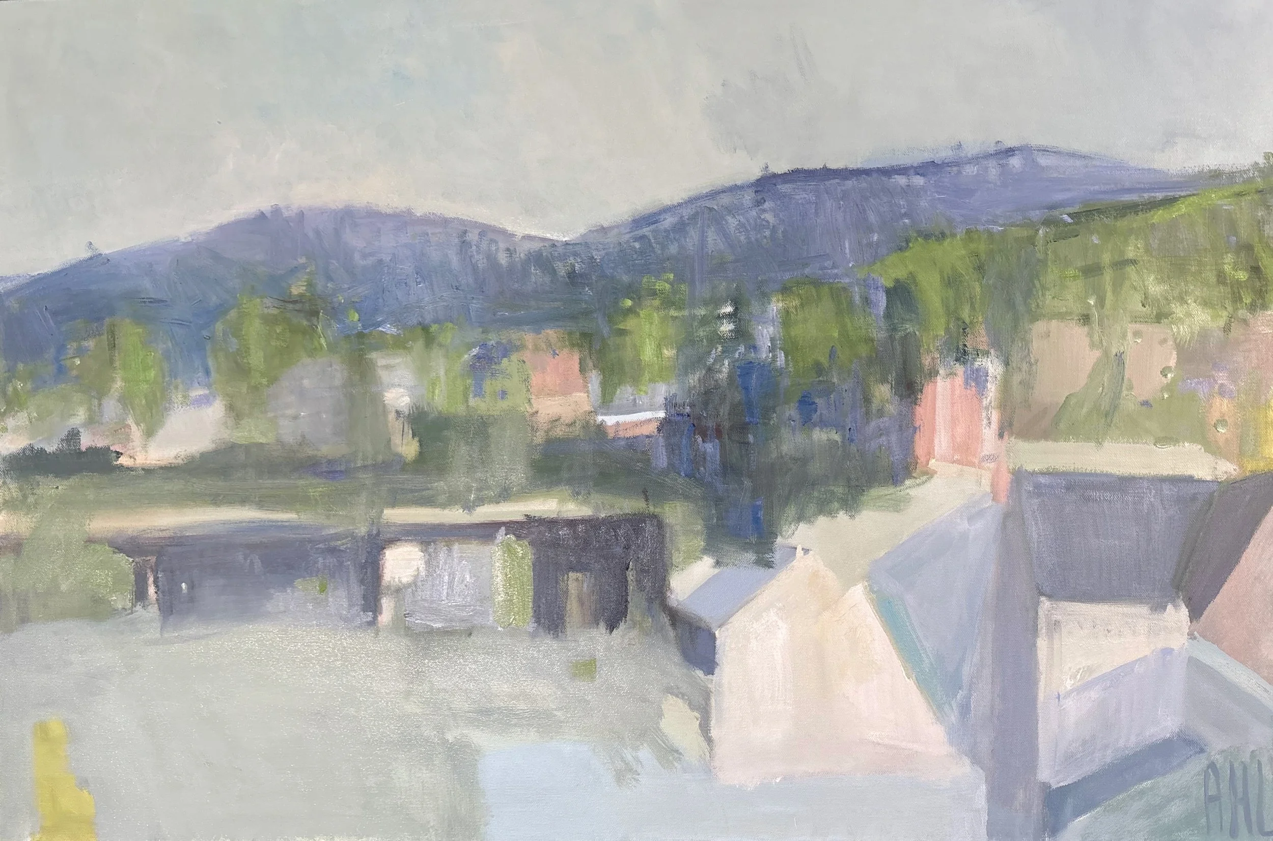 "Appalachian Spring" (2026, oil on canvas, 24 in x 36 in)