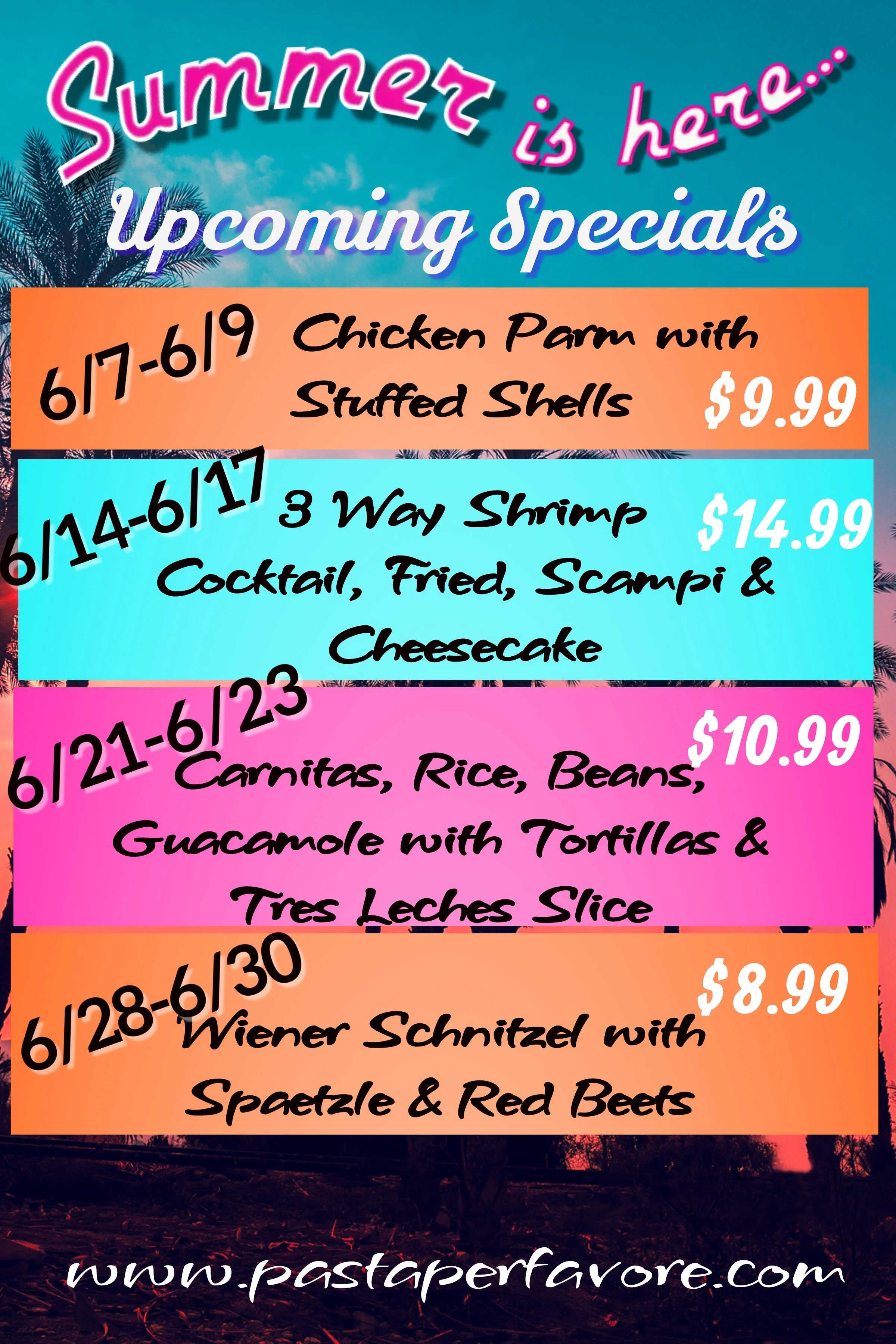 Specials — PASTA PER FAVORE