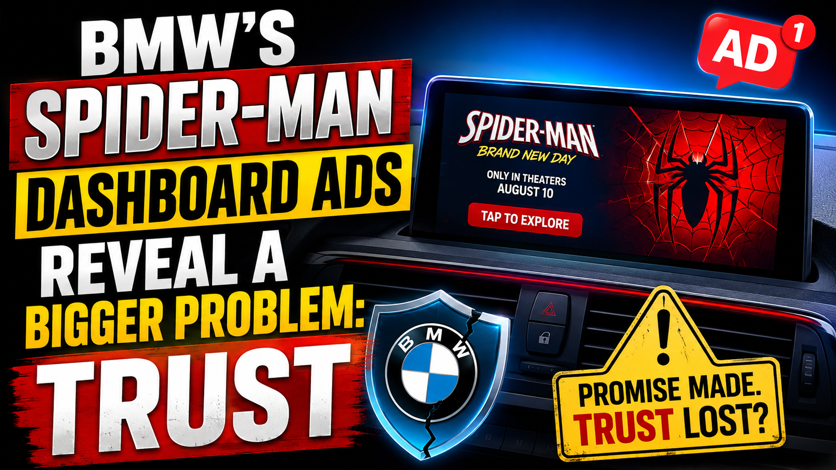 BMW's Spider-Man Dashboard Ads Reveal a Bigger Marketing Problem: Trust