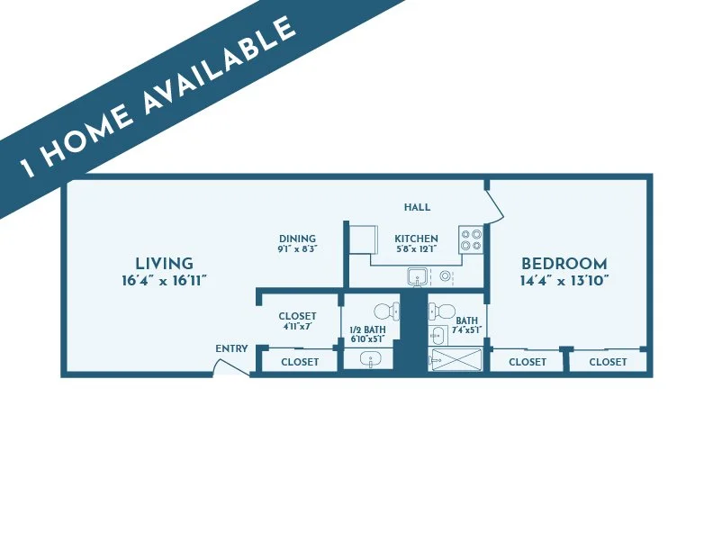 One Bedroom Plus floorplan