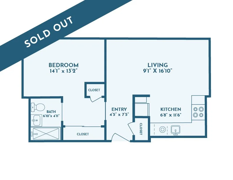 One Bedroom floorplan