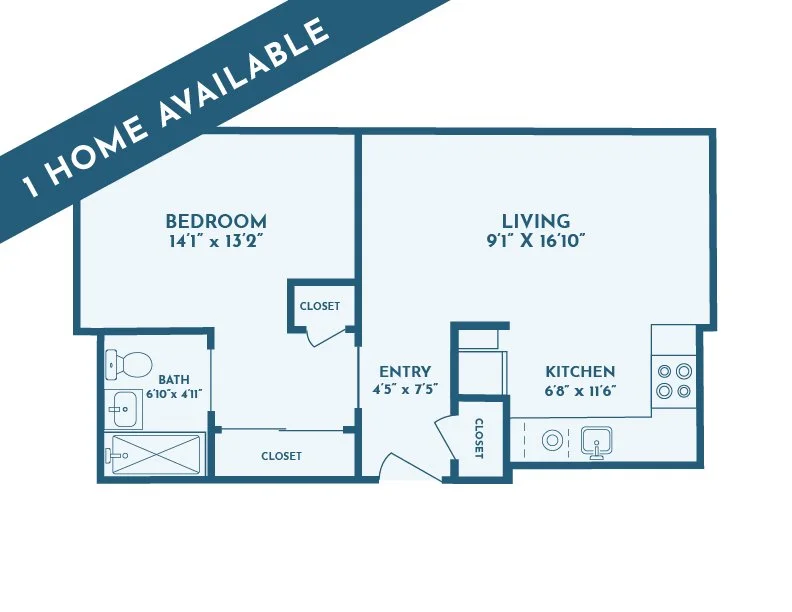 One Bedroom floorplan