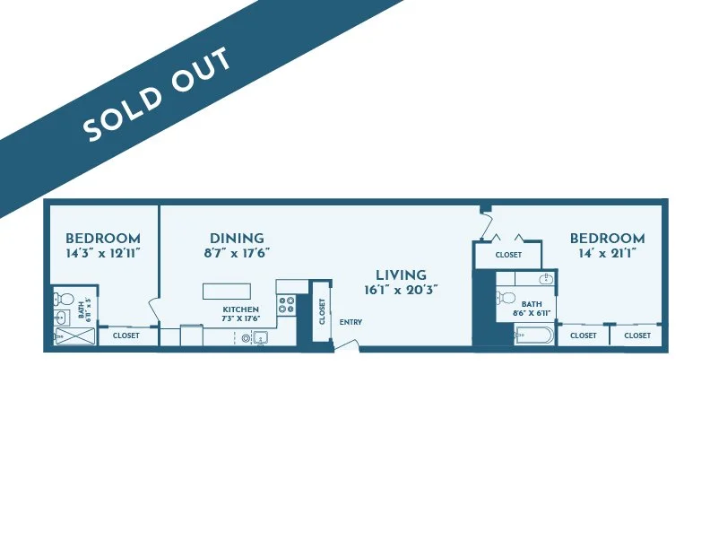 Two Bedroom XL floorplan