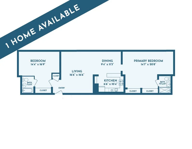 Two Bedroom Deluxe floorplan