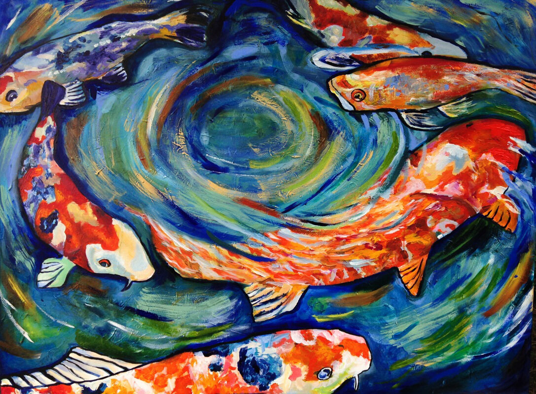 Koi. Oil on canvas. 36x48. 2014.