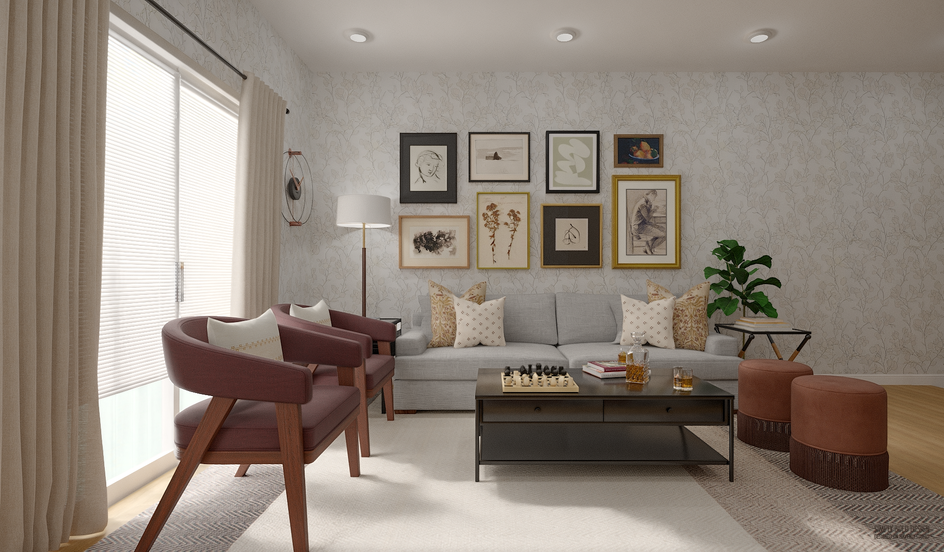 “Staring at a Massive Empty Wall in Your Living Room? Try This Asymmetrical ‘Breathing Room’ Grid to Balance Your Space Without Clutter.”