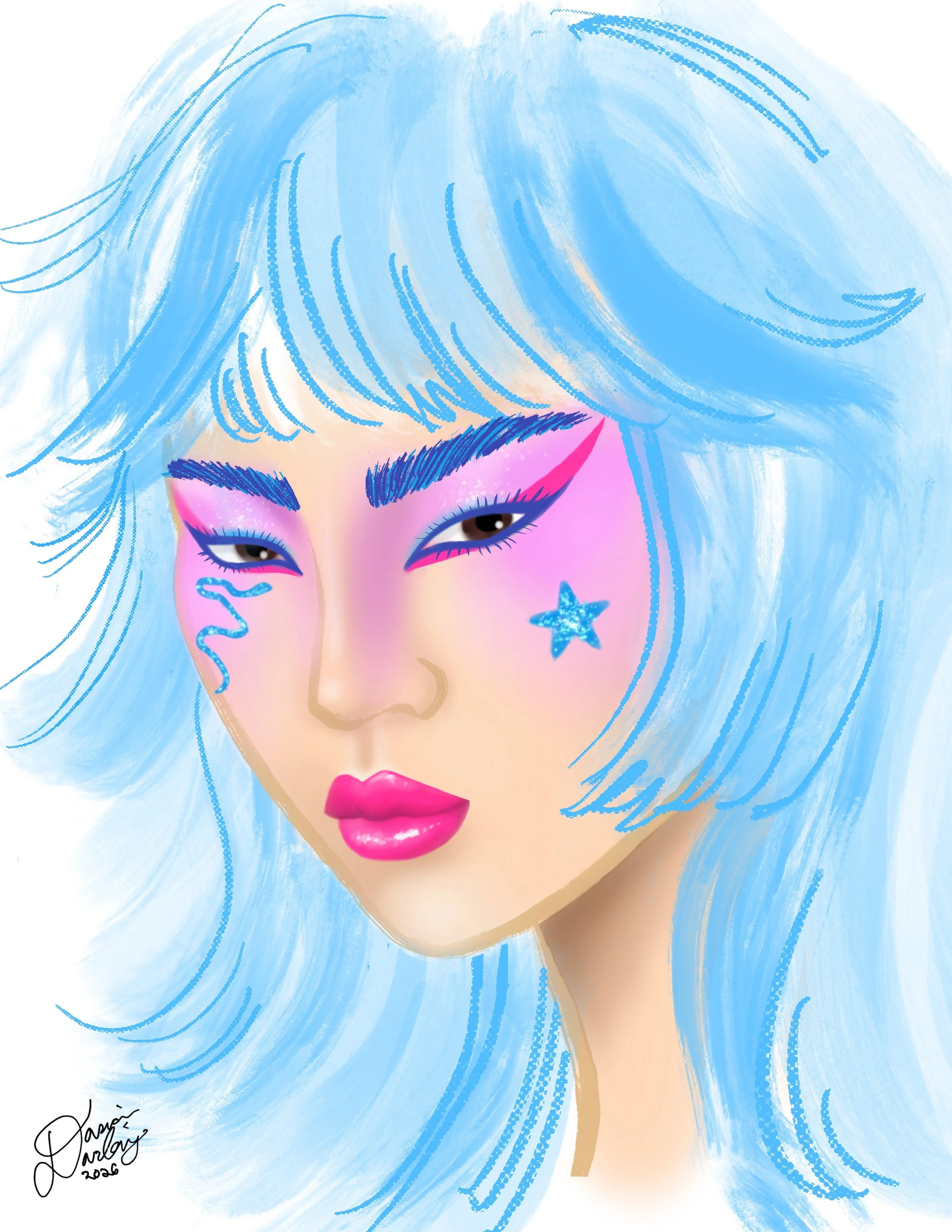 Aja of JEM and the Holograms face chart