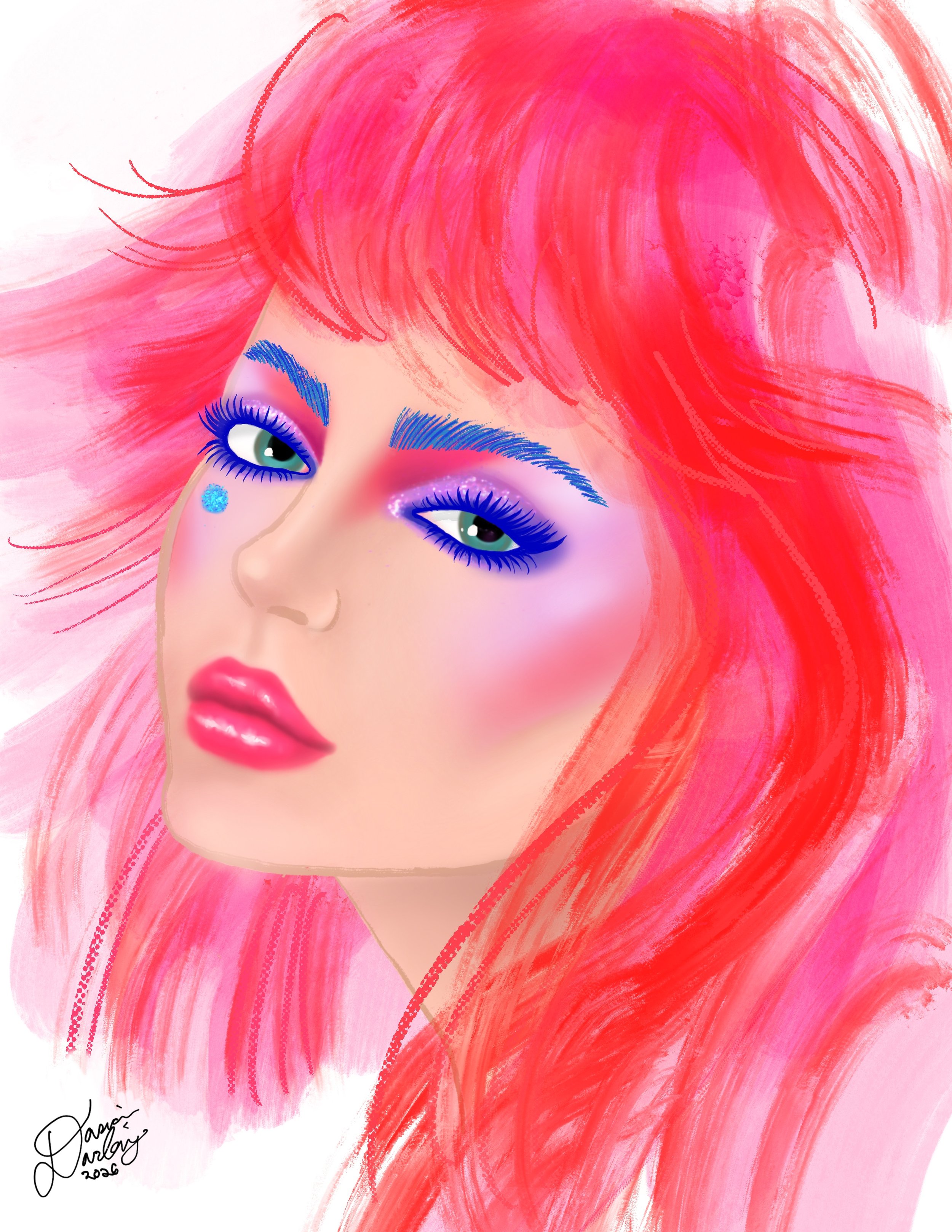 Kimber of JEM and the Holograms face chart