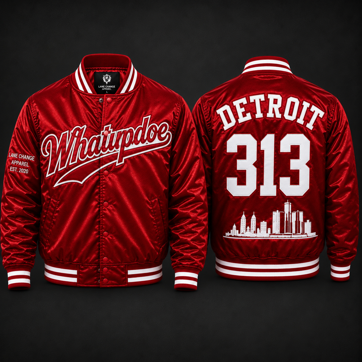 Whatupdoe Detroit 313 Premium Satin Jacket-Pre-Order