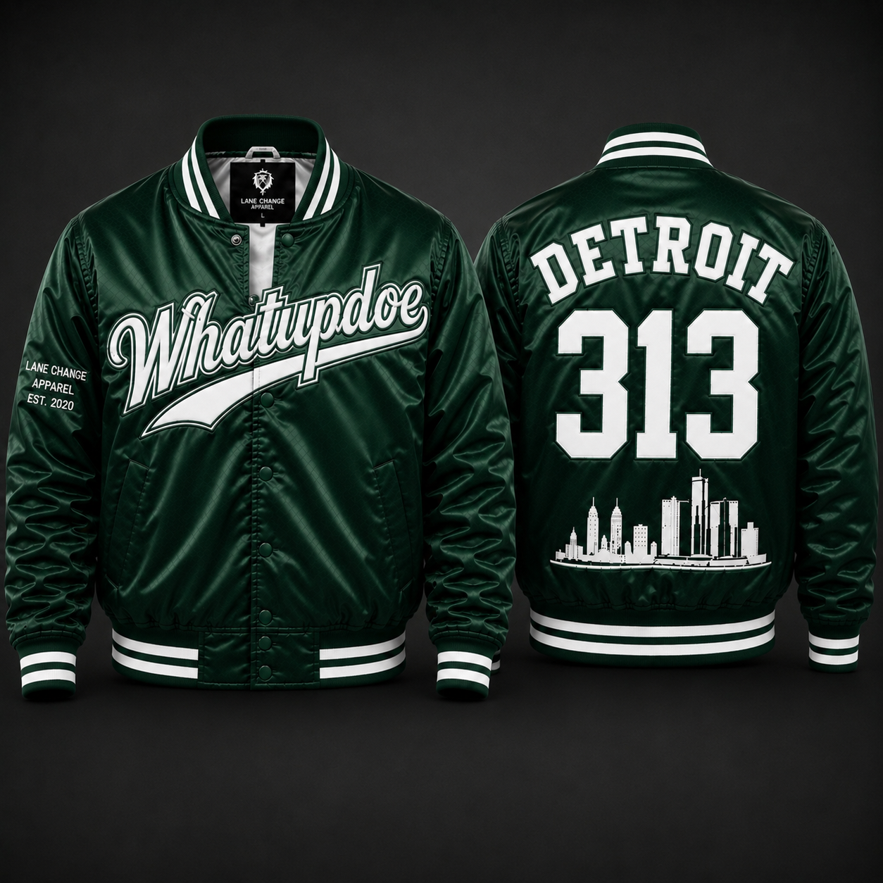 Whatupdoe Detroit 313 Premium Satin Jacket-Pre-Order