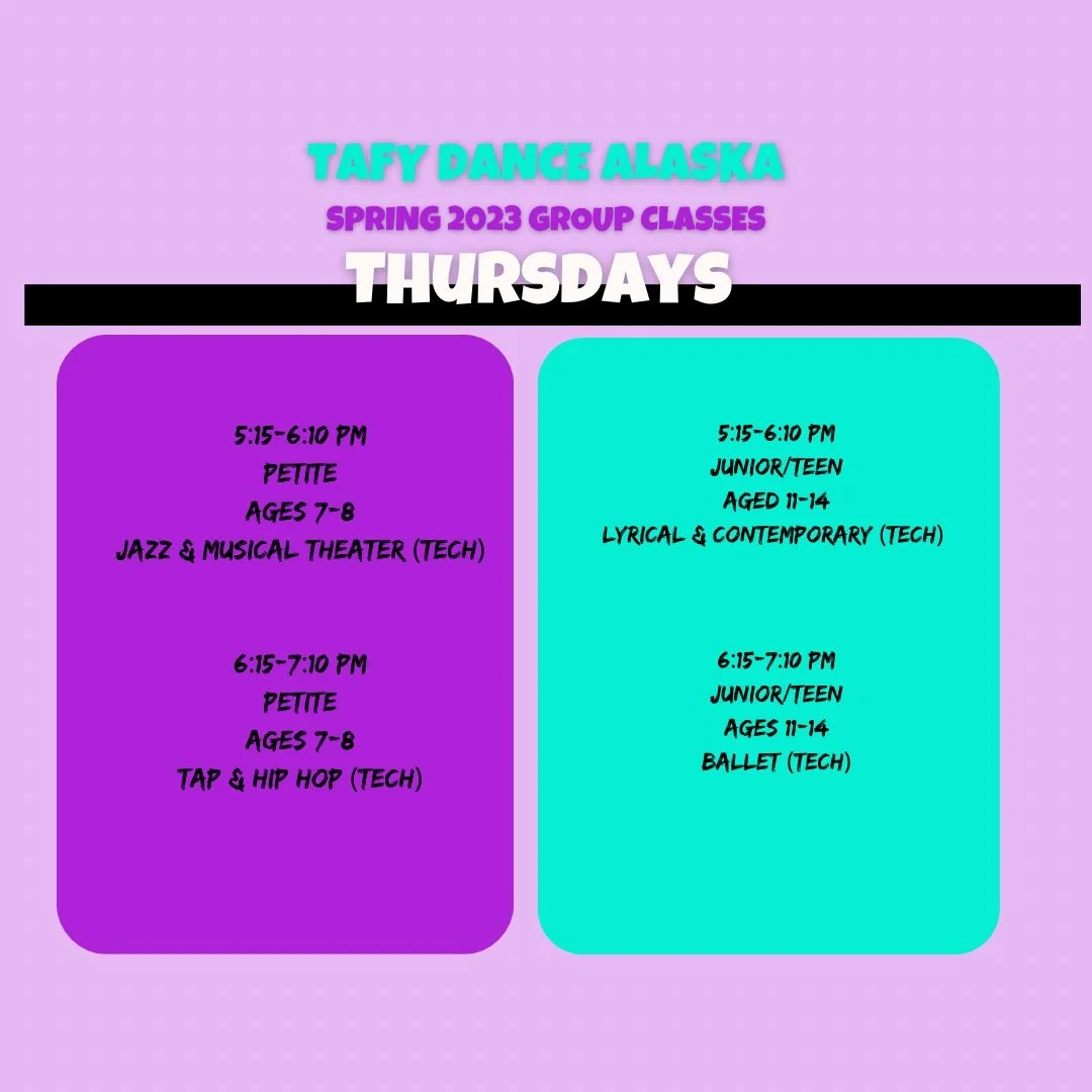 Spring 2023 Schedule โ TAFY Dance Alaska Spring 2023 Schedule โ TAFY Dance Alaska