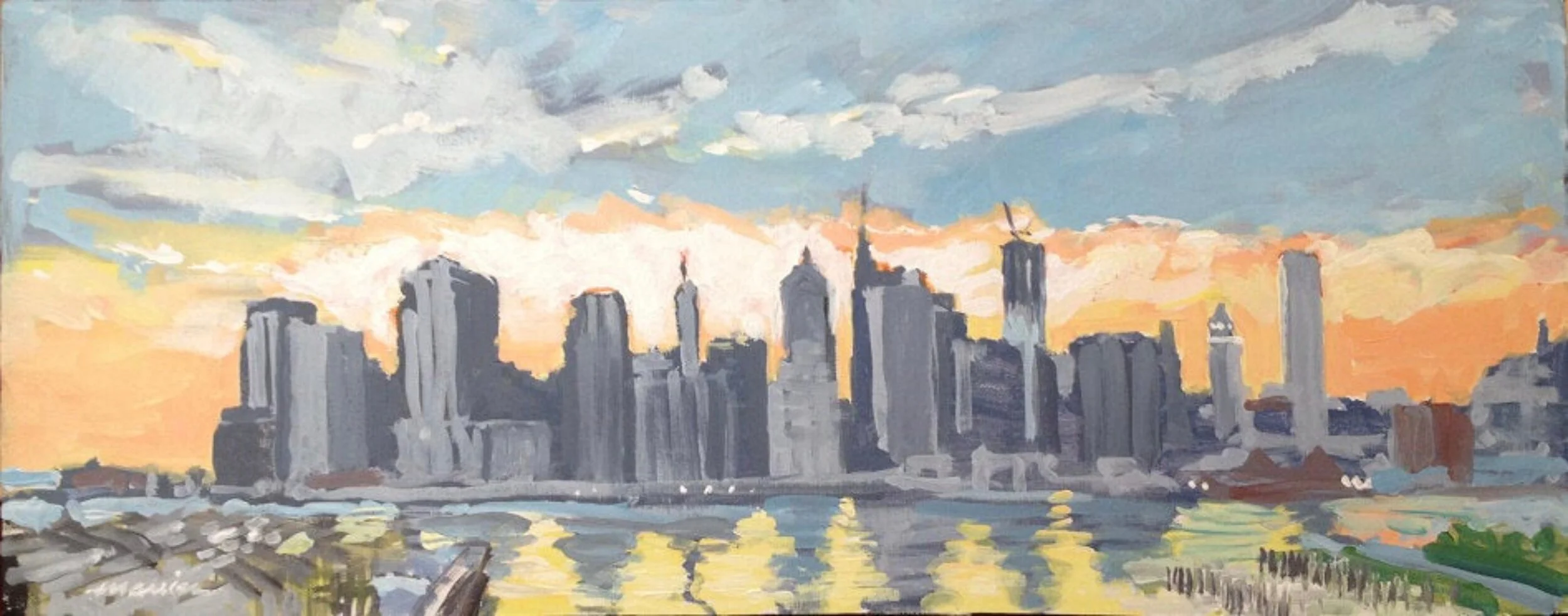 Brooklyn Promenade, 12” x 30”, acrylic on canvas, 2012