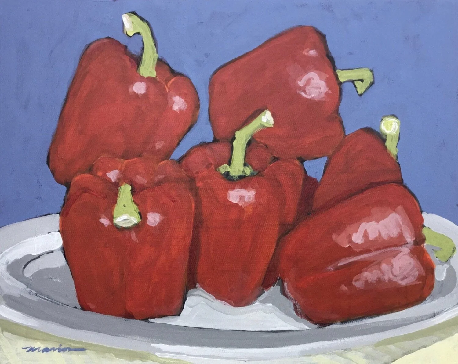 Peppers in Plastic, 16” x 20”, acrylic on canvas, 2016