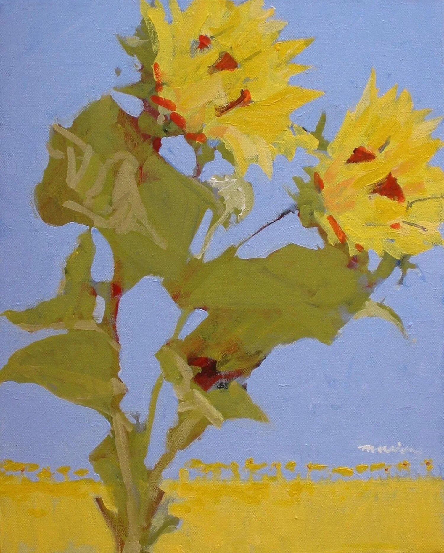 Two More Sunflowers, 20” x 16”, acrylic on canvas, 2012