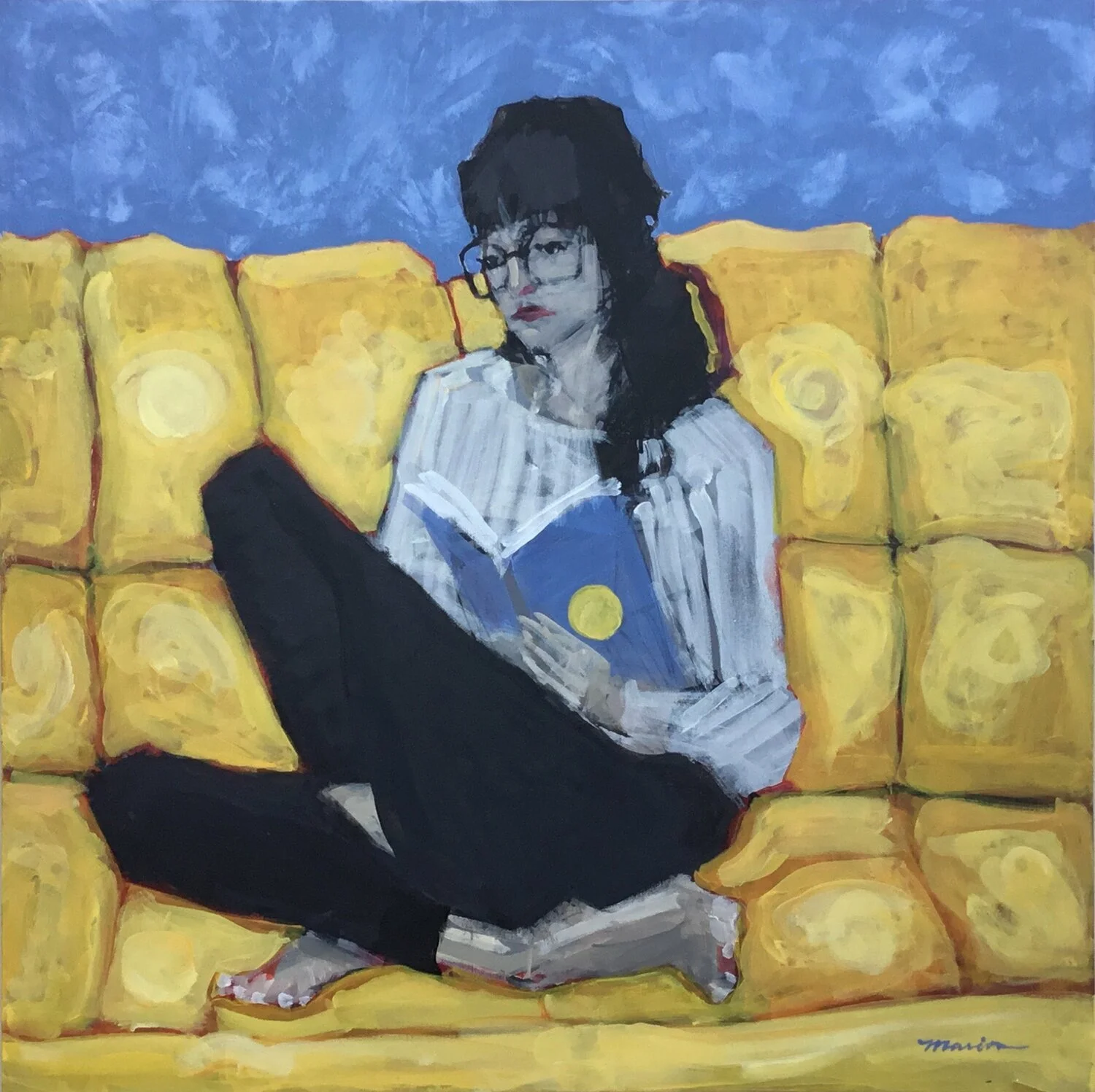 The Girl with the Book, 30” x 30”, acrylic on canvas, 2016