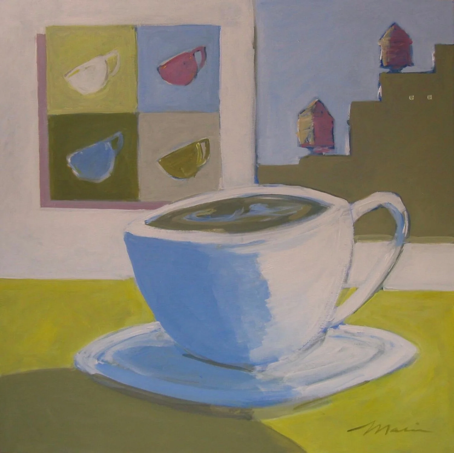 Morning Coffee, 30” x 30”, acrylic on canvas, 2008