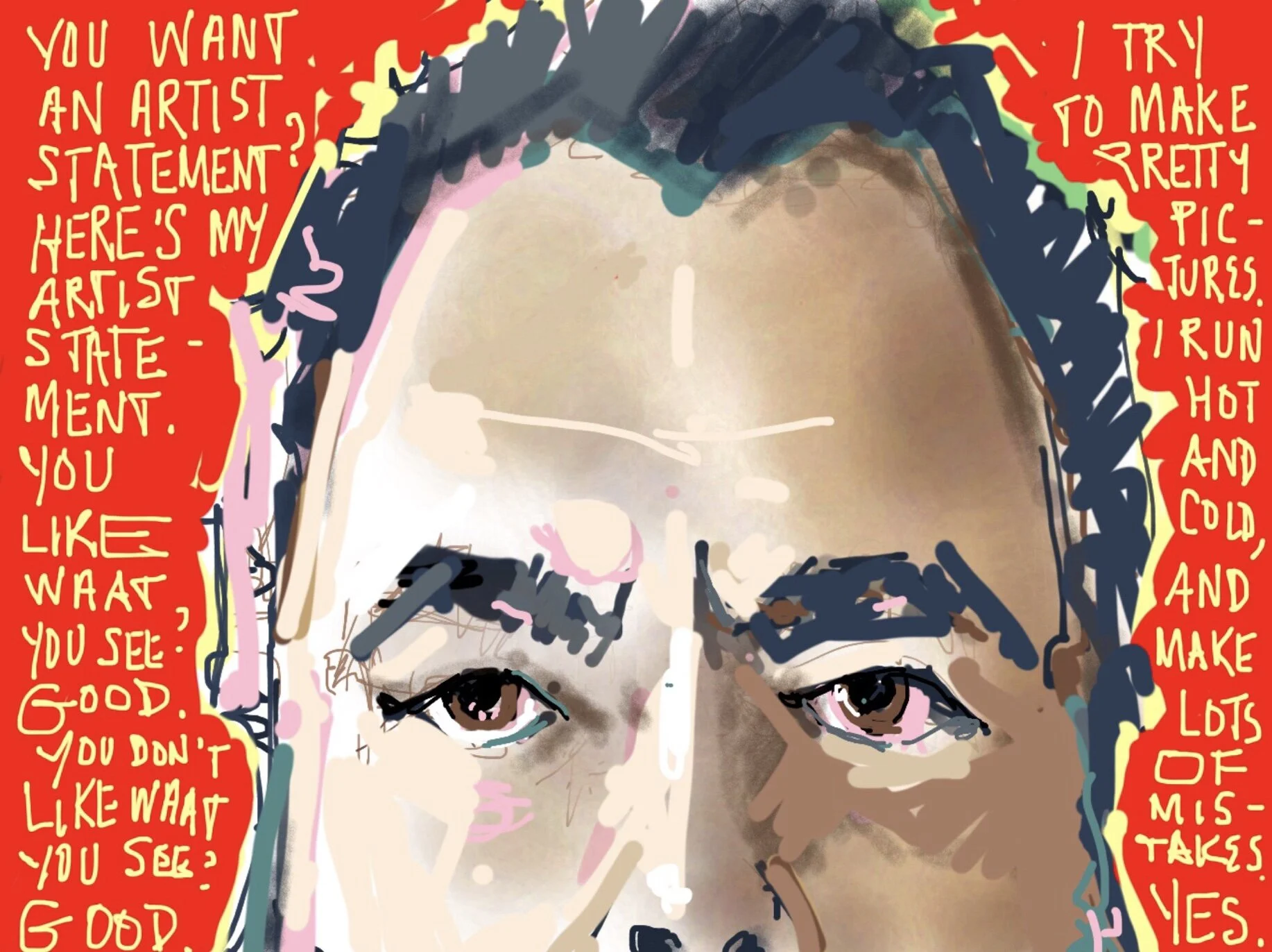 "Artist Statement" Self Portrait . iPad digital painting [Morpholio Journal]. 2015