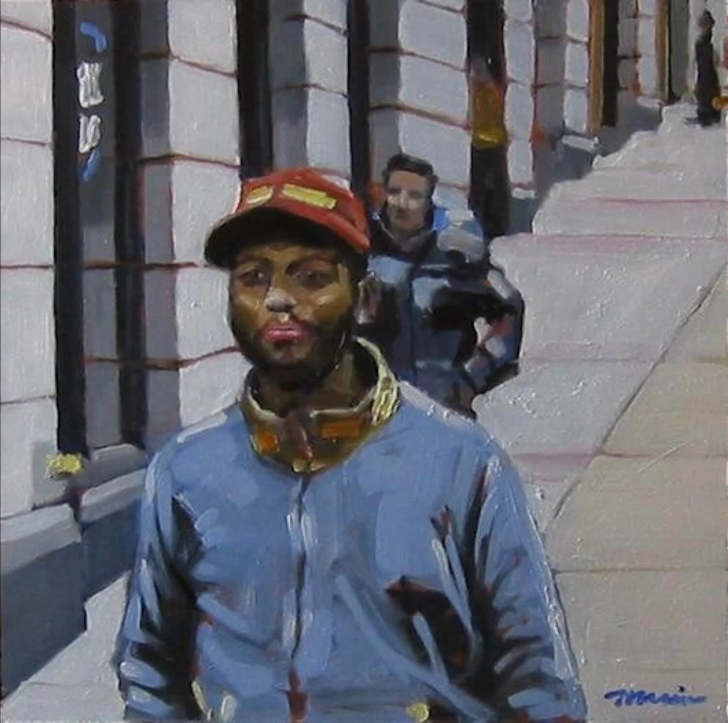 Down in D.U.M.B.O., 10” x 10”, oil on board, 2009