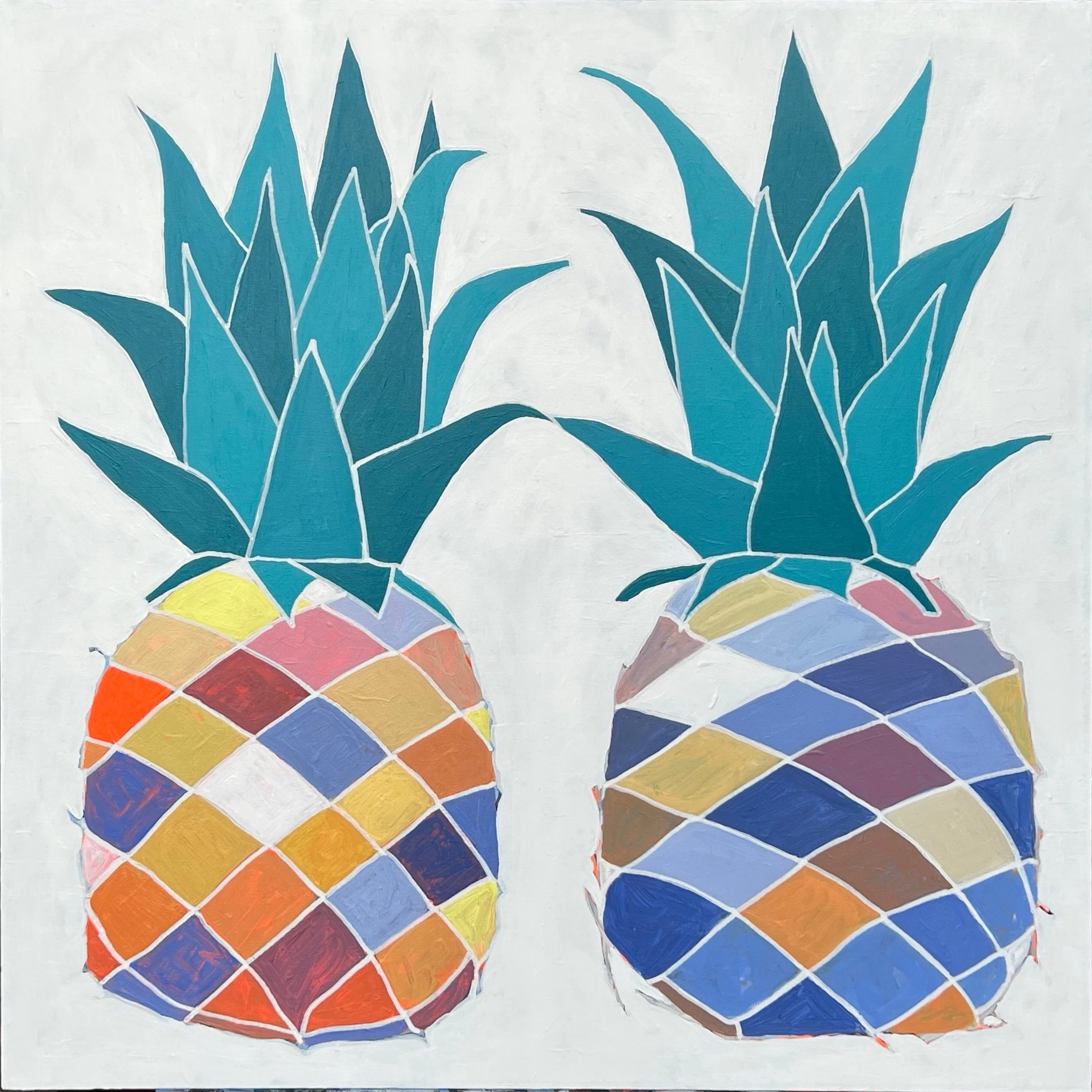 Double Pineapple 14 . 30” x 30” . acrylic on canvas . 2024
