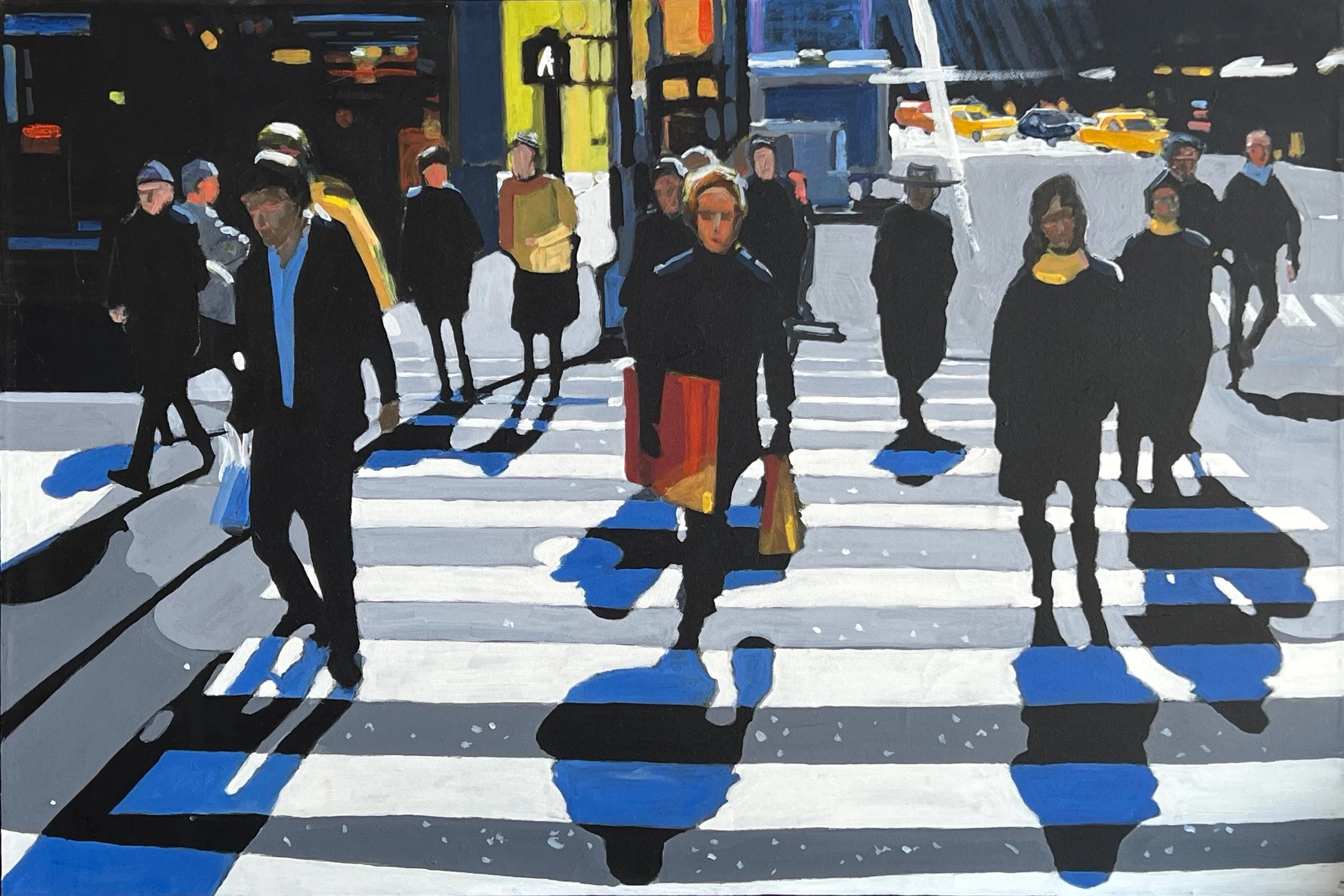 Big Street Crossing, 24” x 36”, Acrylic on Canvas, 2022