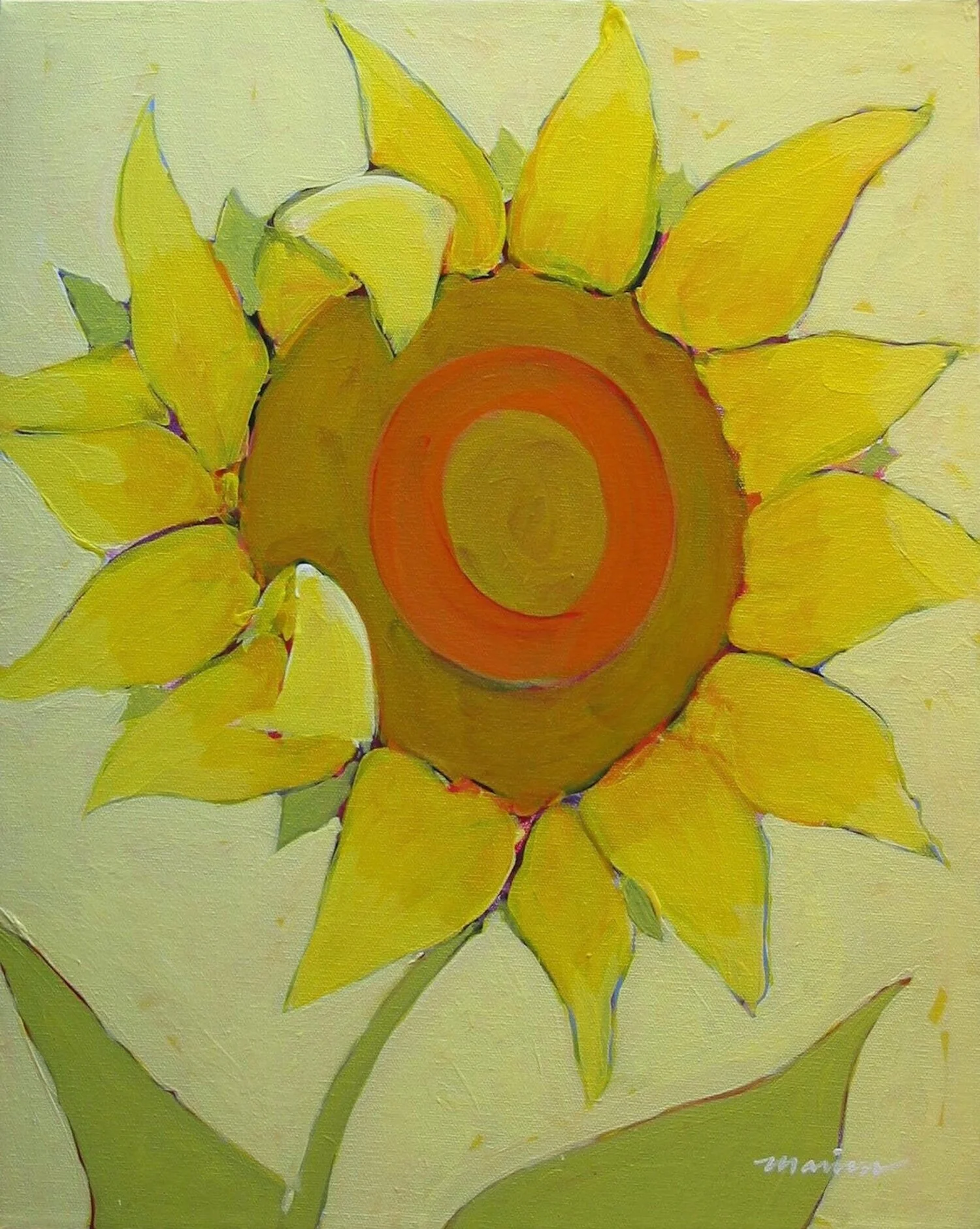 Sunflower Yellow, 20” x 16”, acrylic on canvas, 2012