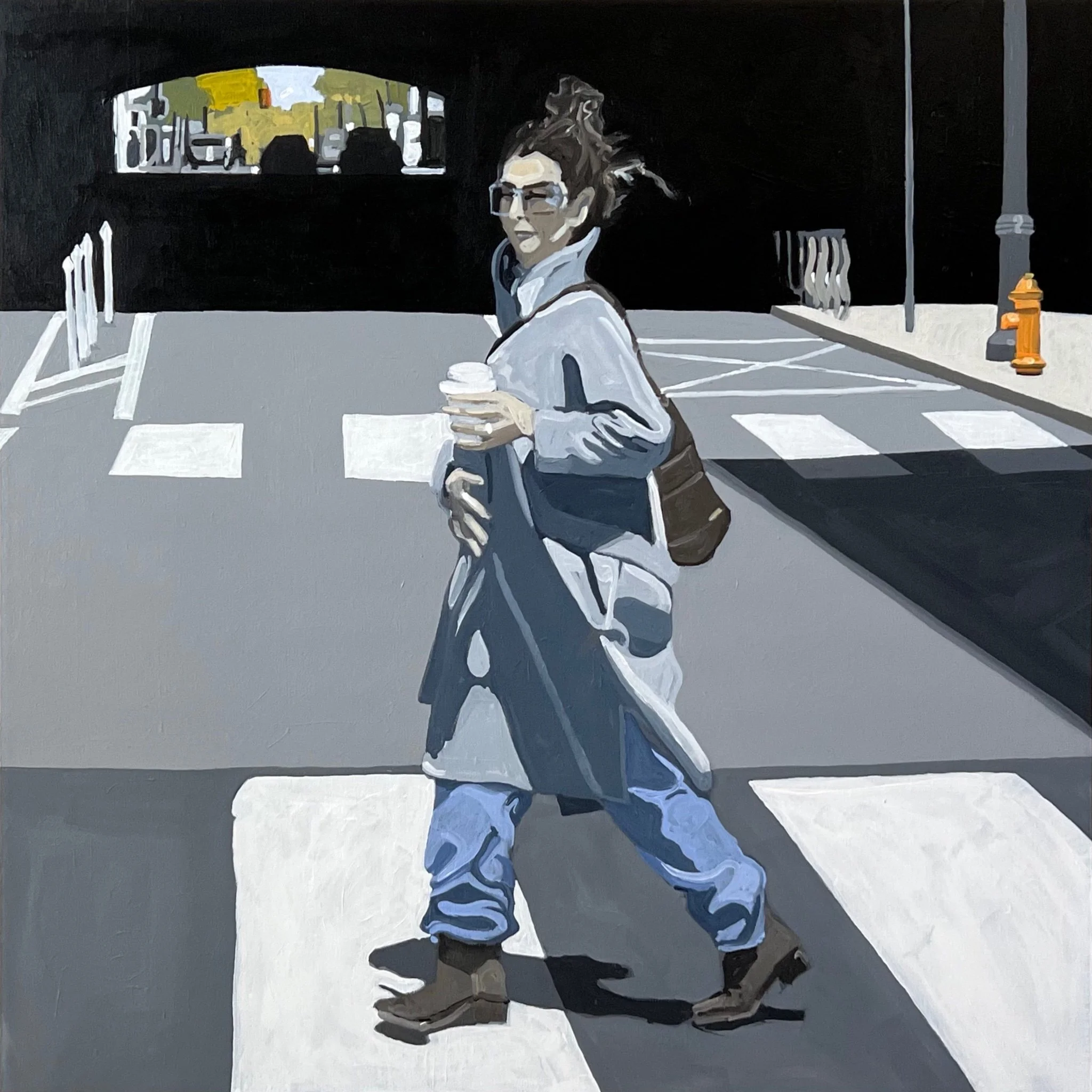 The Gal with the Coffee, 30” x 30”, acrylic on canvas, 2024