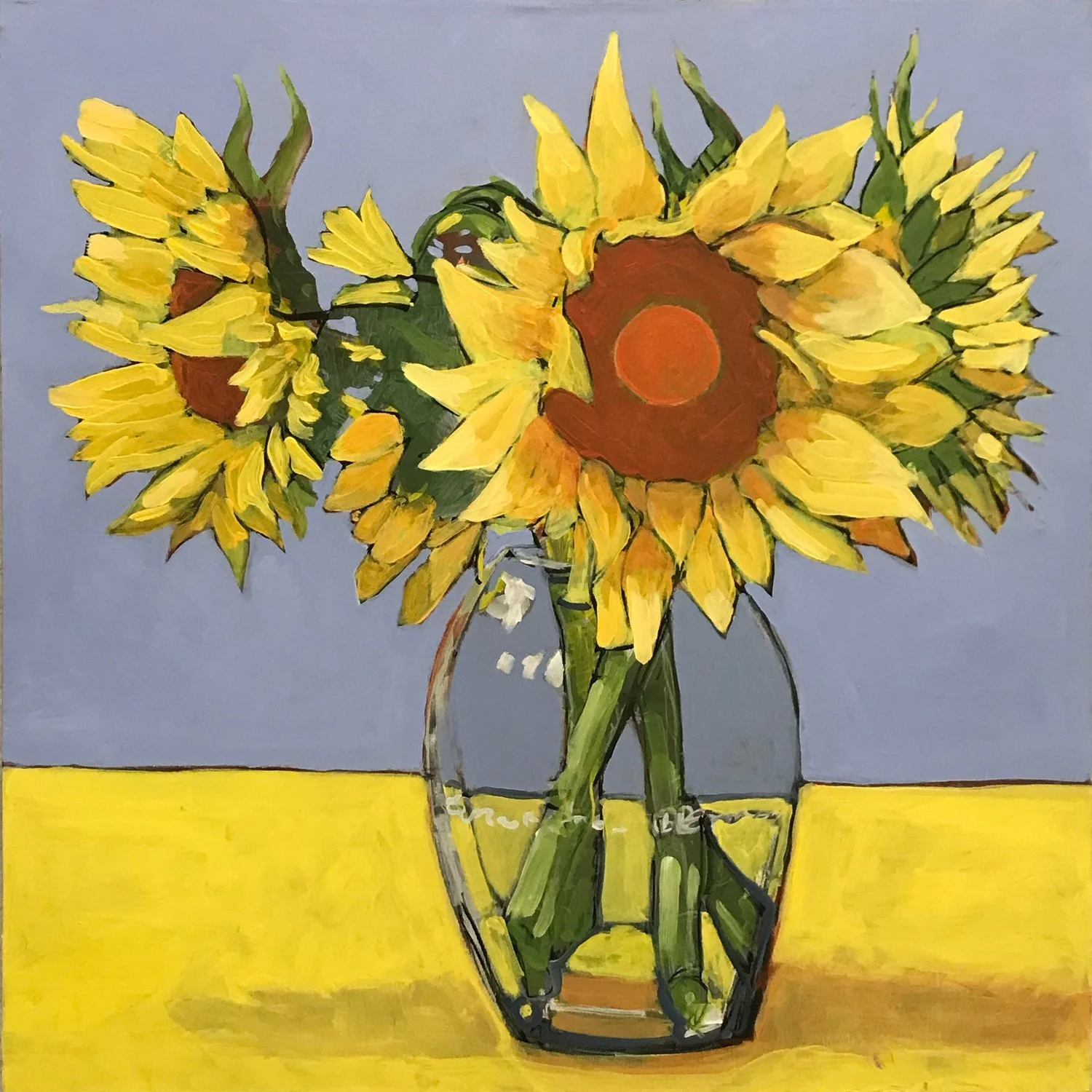 Sunflower Power, 30” x 30”, acrylic on canvas, 2022