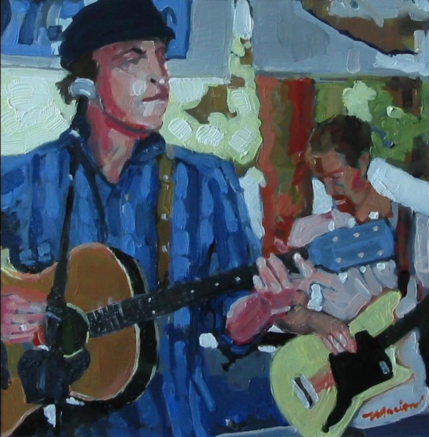 Front Men, 10” x 10”, oil on board, 2009