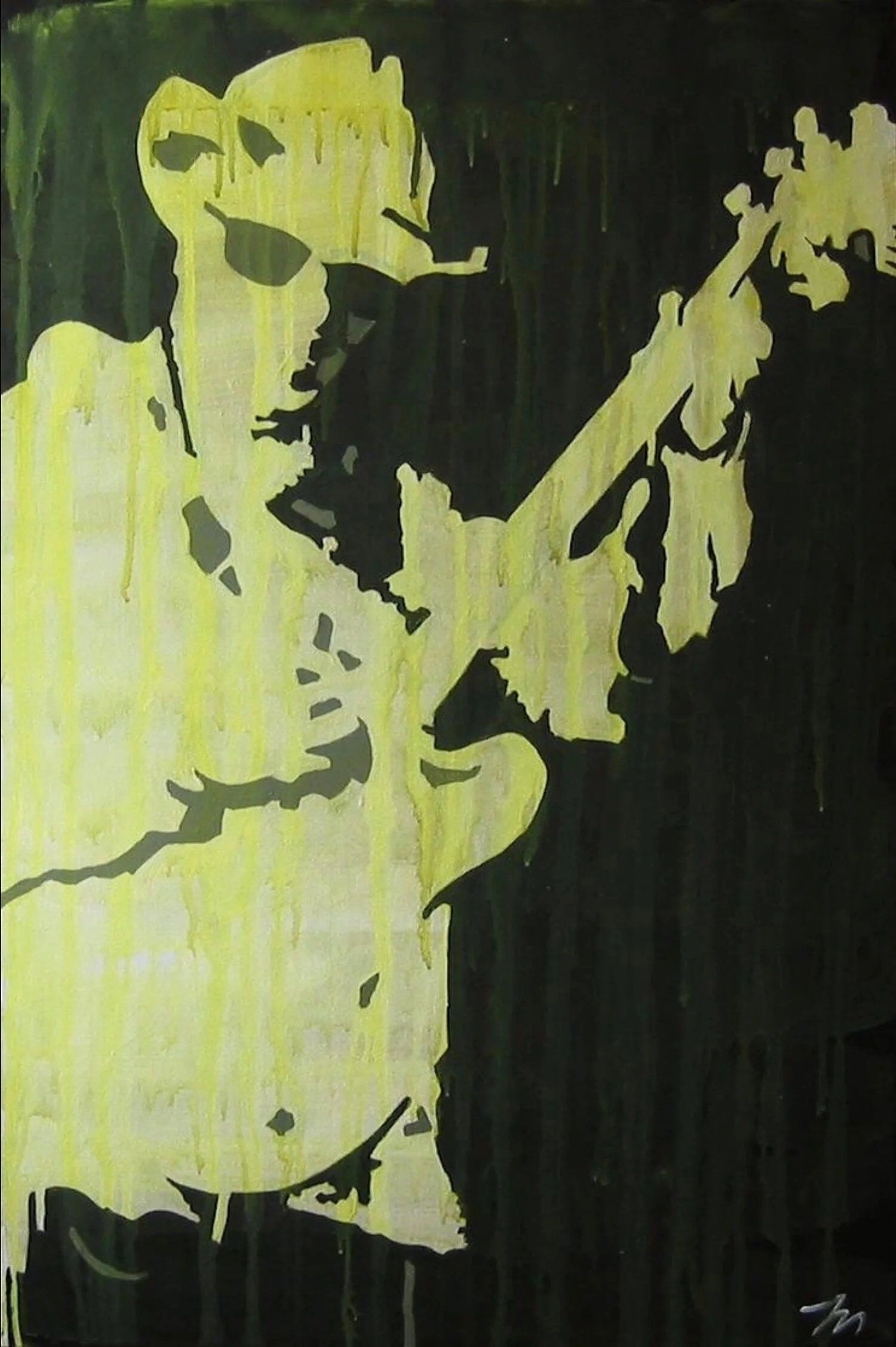 Guitar Man (yellow), 36” x 24”, acrylic on canvas, 2009