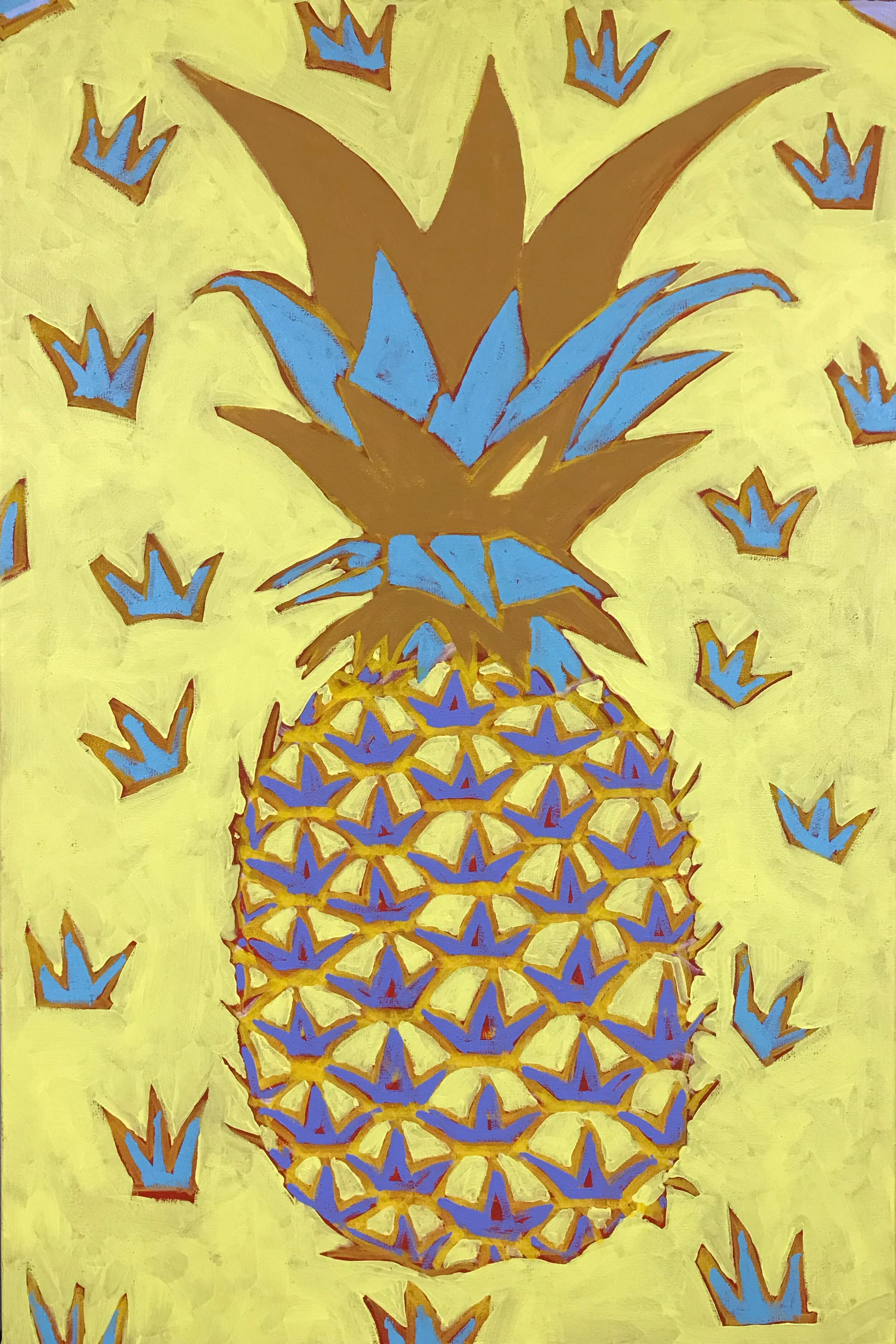 Easter (pineapple / crowns), 36” x 24”, acrylic on canvas, 2020