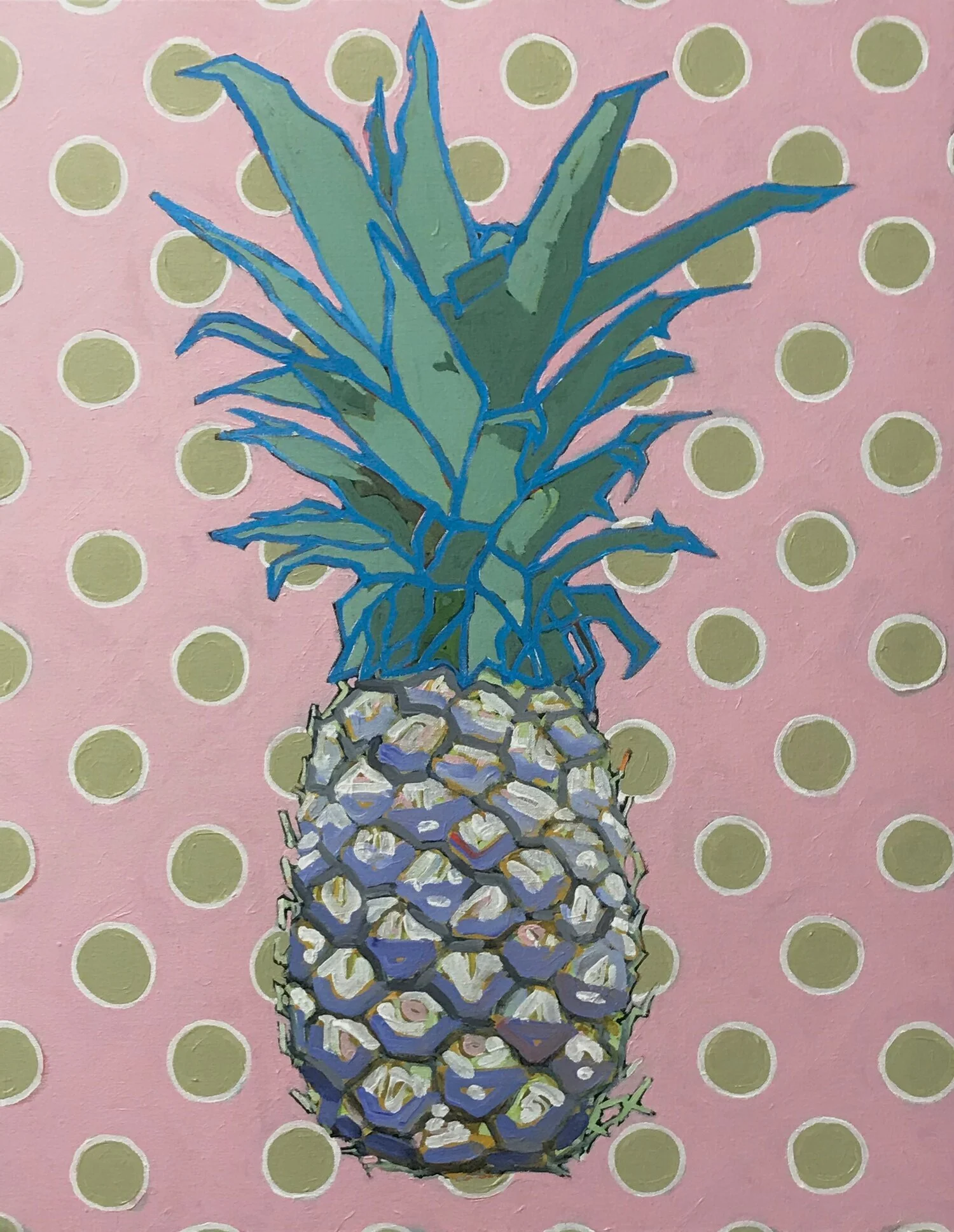 Pineapple Celebration 3, 28” x 22”, acrylic on canvas, 2019