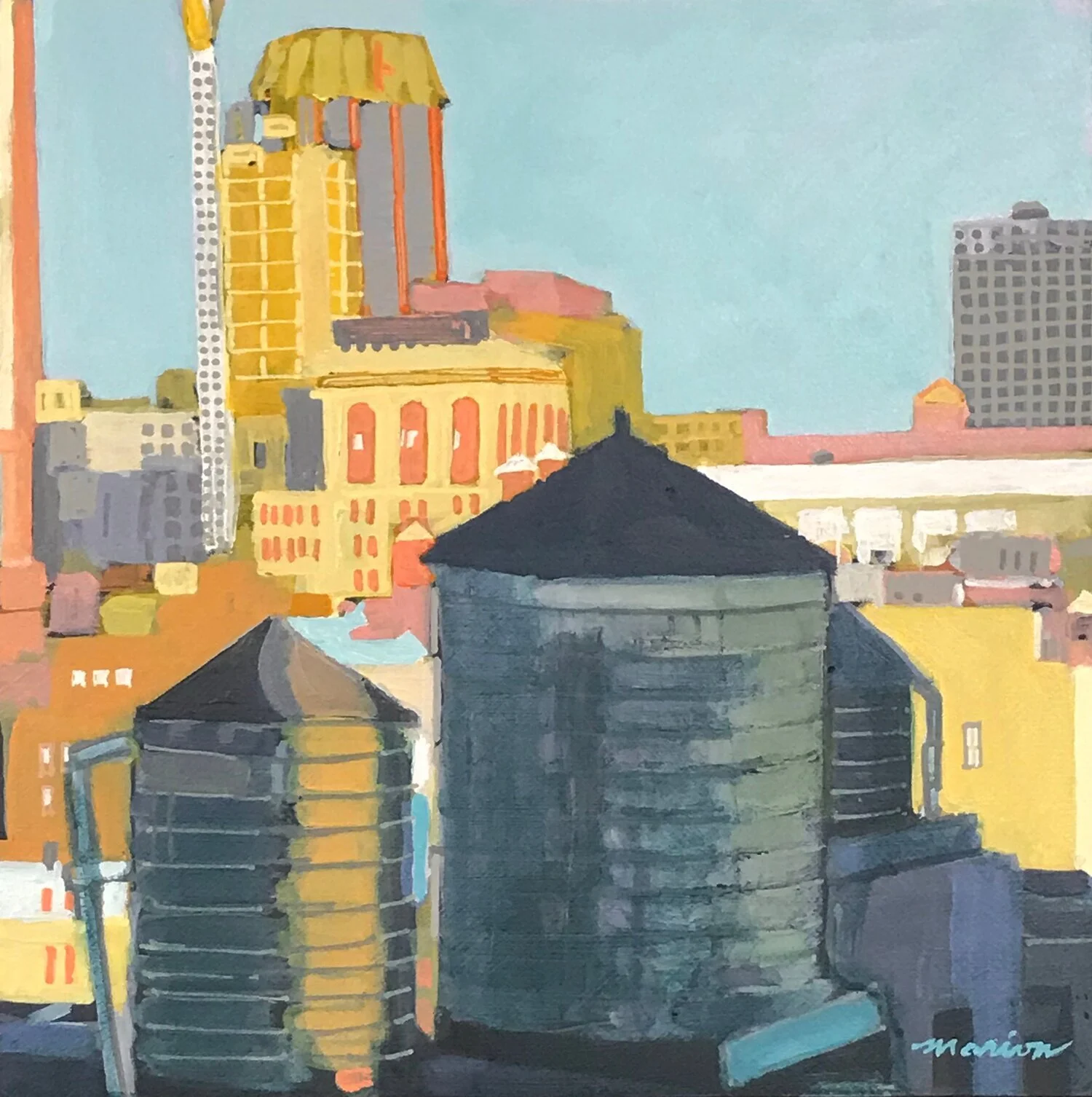 Made in the Shade, 12” x 12”, acrylic on cradled wood panel, 2020