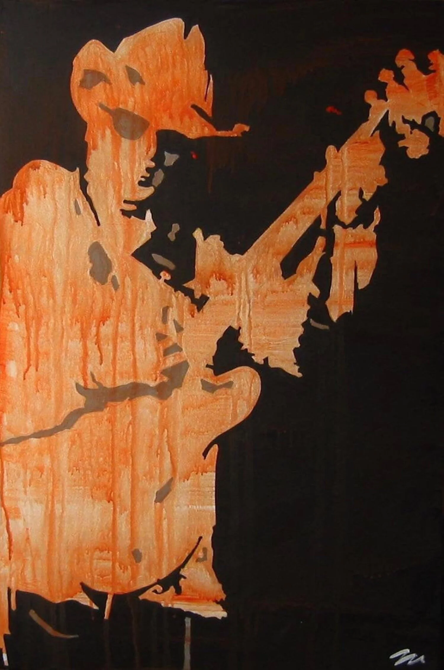 Guitar Man (red), 36” x 24”, acrylic on canvas, 2009