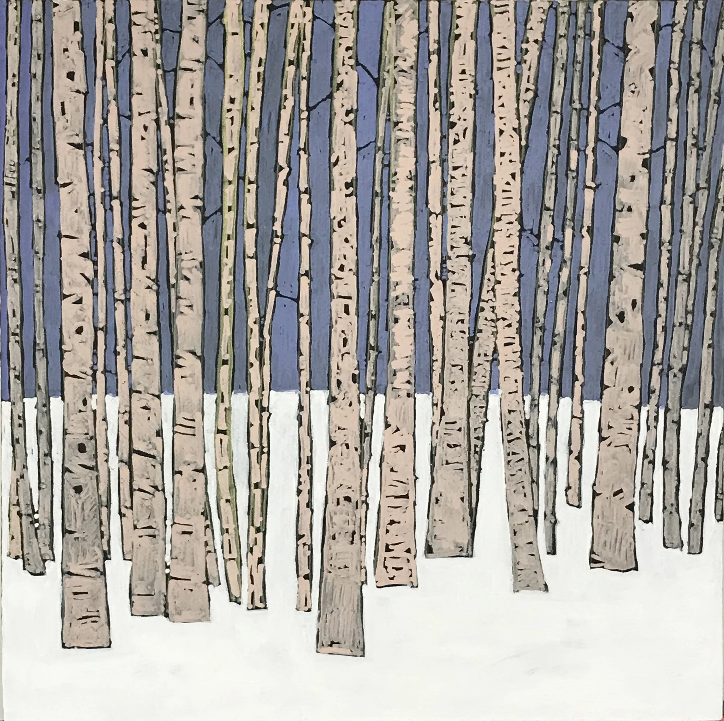 Winter Woods III, 12” x 12”, acrylic on cradled wood panel, 2020