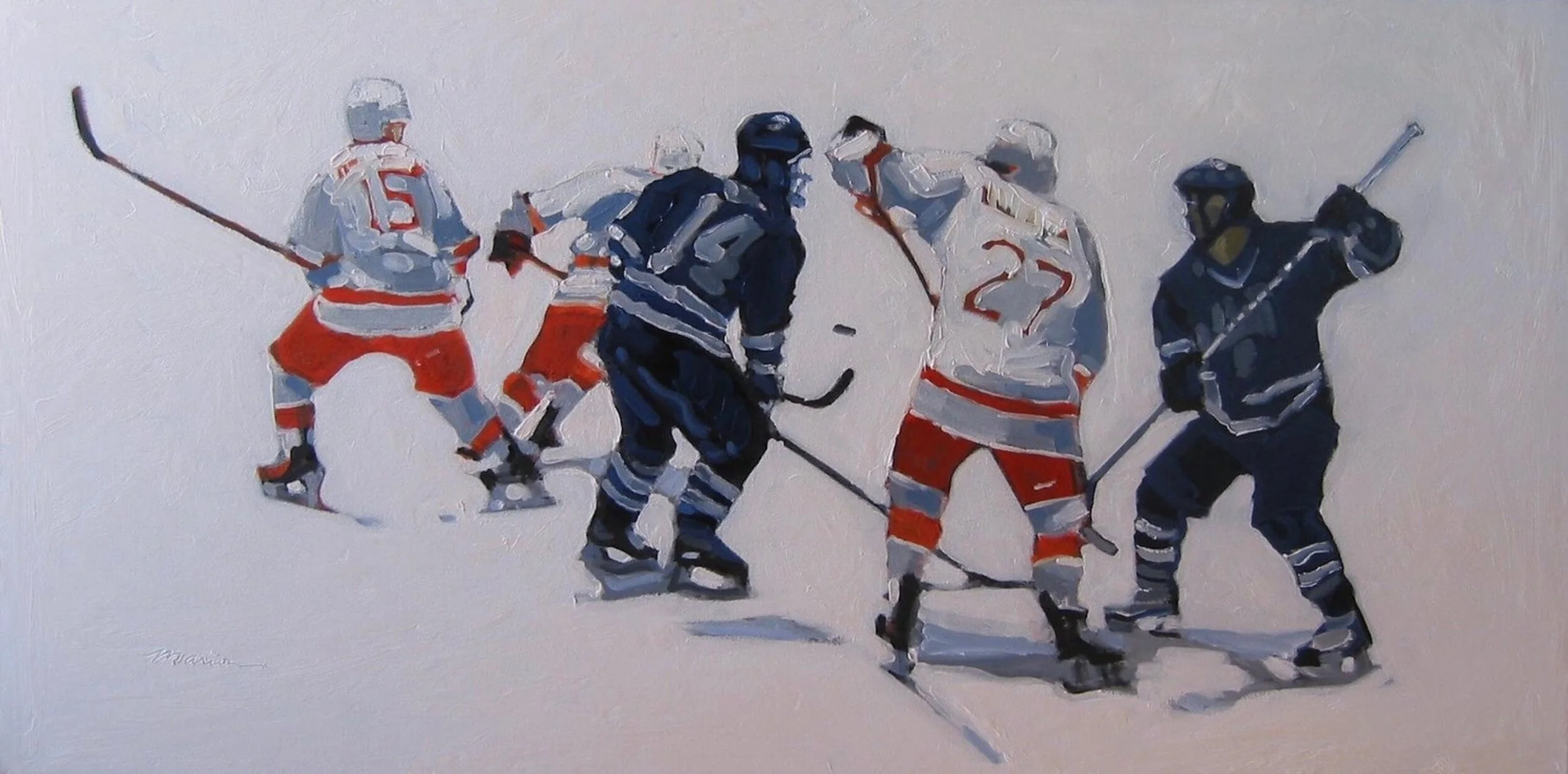 Loose Puck, 24” x 48”, oil on canvas, 2010